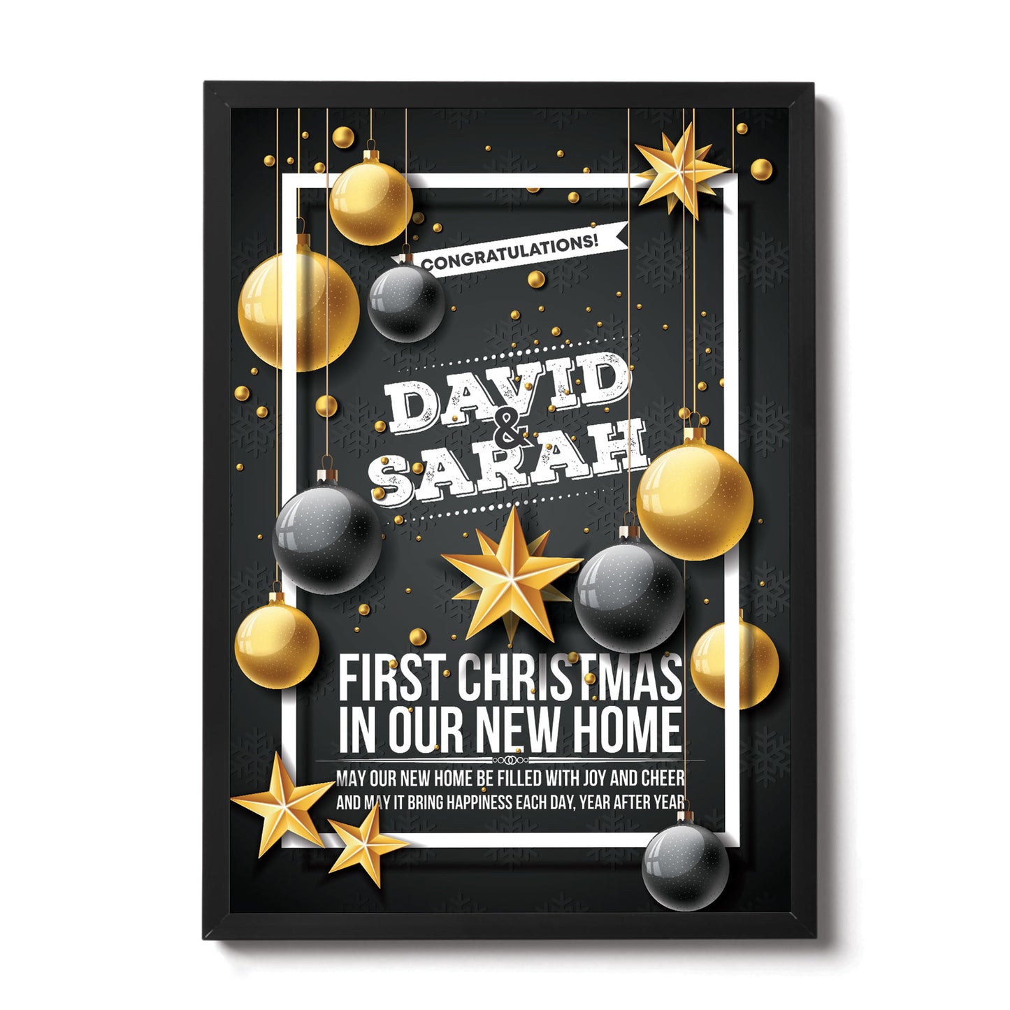 Personalised First Christmas In Our New Home Framed Print Couple