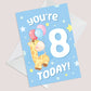 8th Birthday Age 8 Children's Kids Baby Giraffe Greetings Card