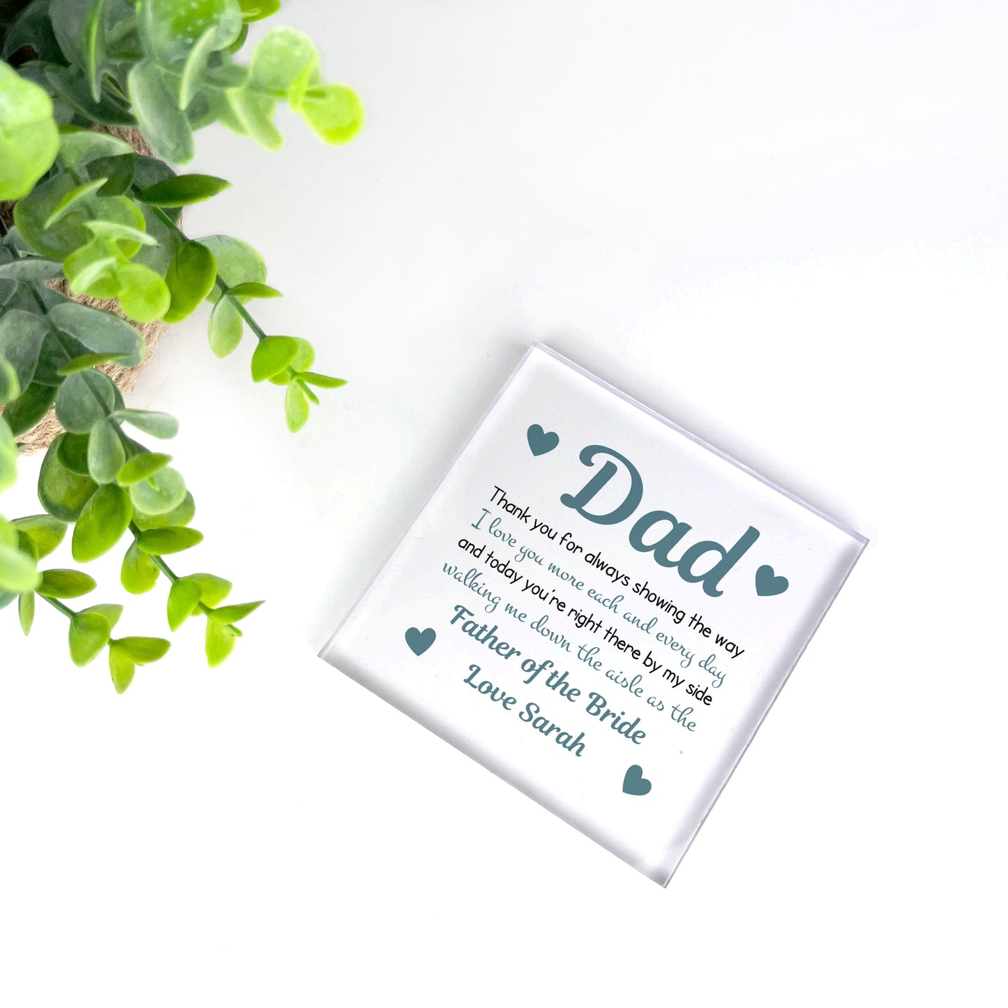Dad Thank You Father Of The Bride Personalised Down The Aisle