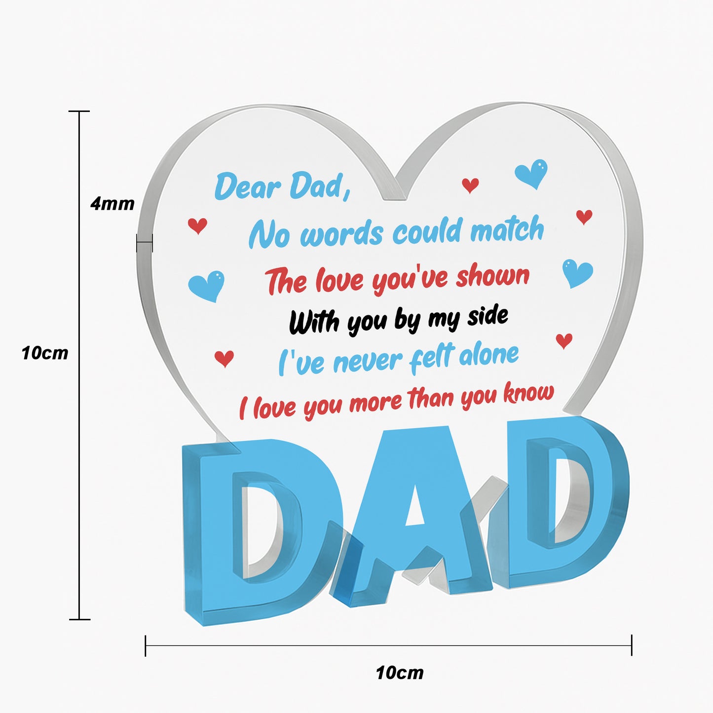 Gifts For Dad Birthday Gifts Acrylic Plaque LOVE YOU Dad Gift