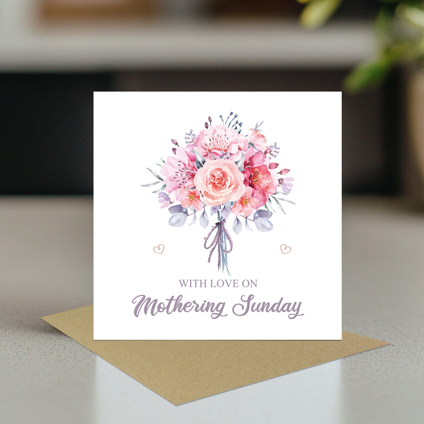 Mothers Day Card Wood Heart Bundle Mothering Sunday Card