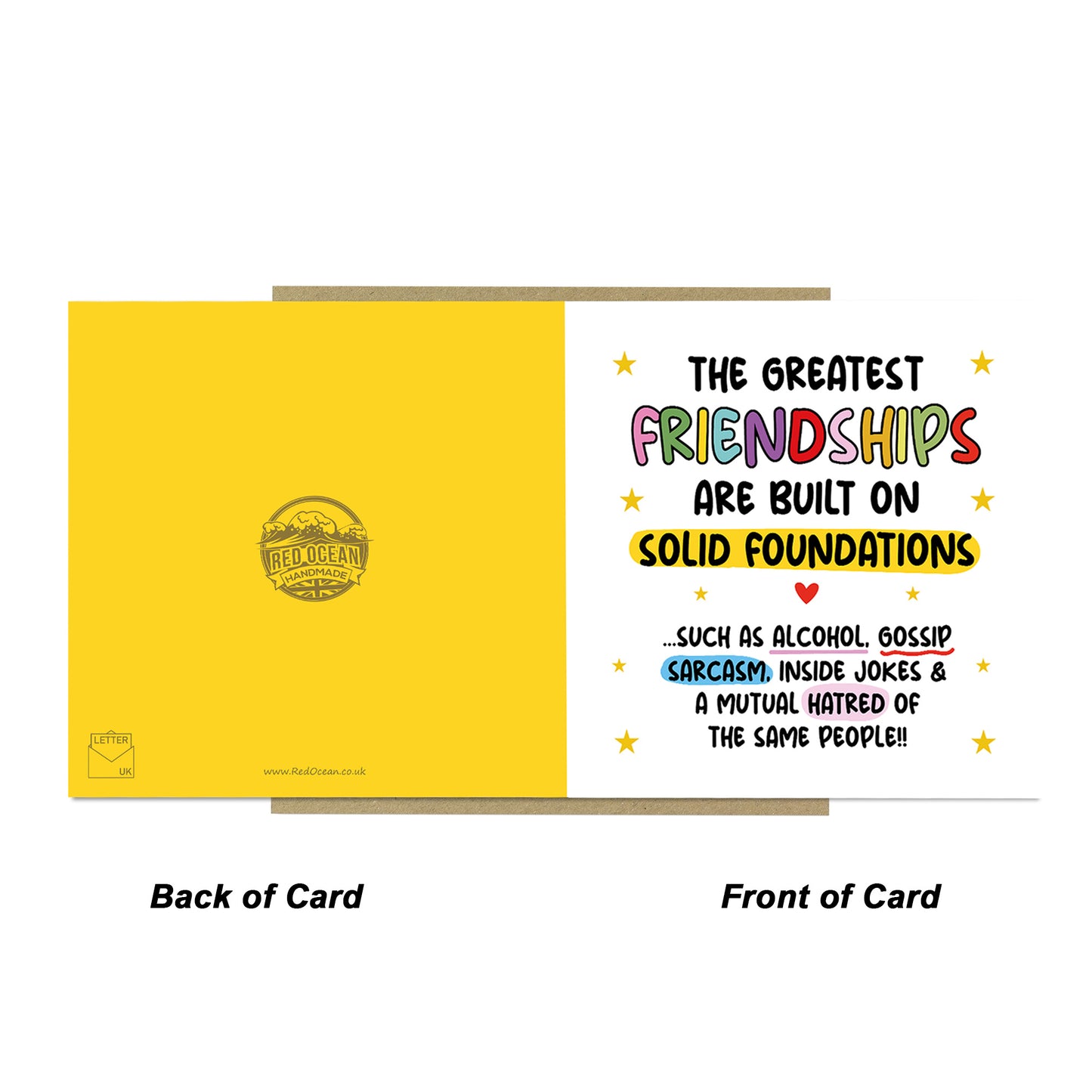 Card For Best Friend FRIENDSHIP Card With Kraft Envelope