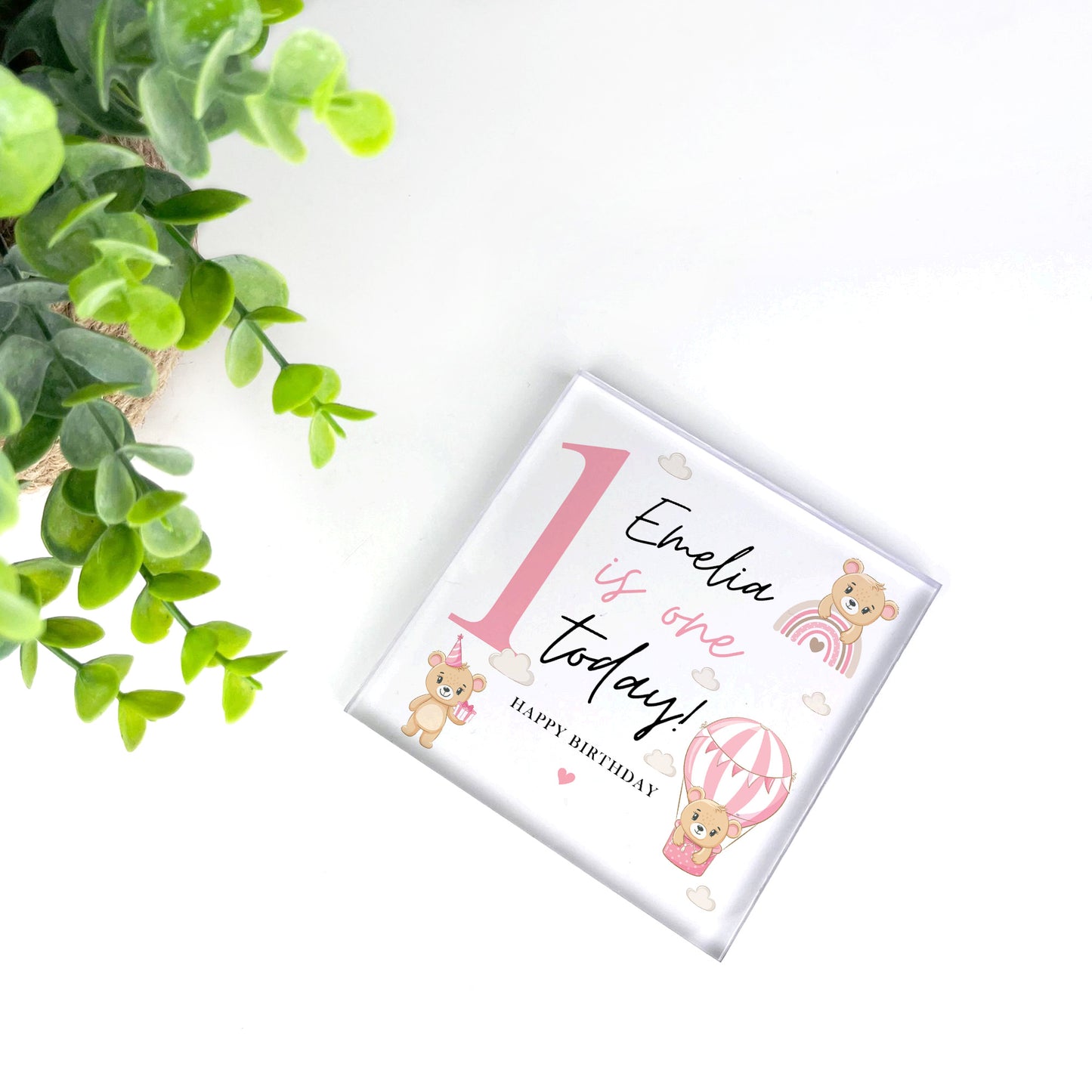 Personalised 1st Birthday Gift For Baby Girl ONE TODAY Plaque