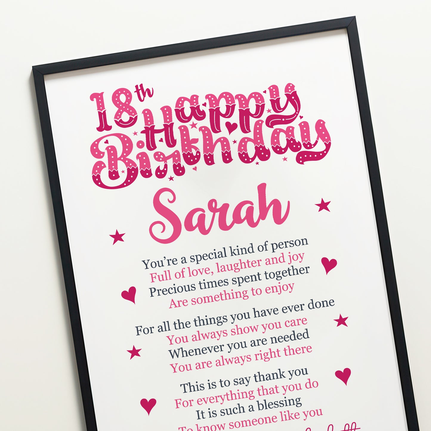 PERSONALISED 18th Birthday Gifts For Her Gift For Daughter