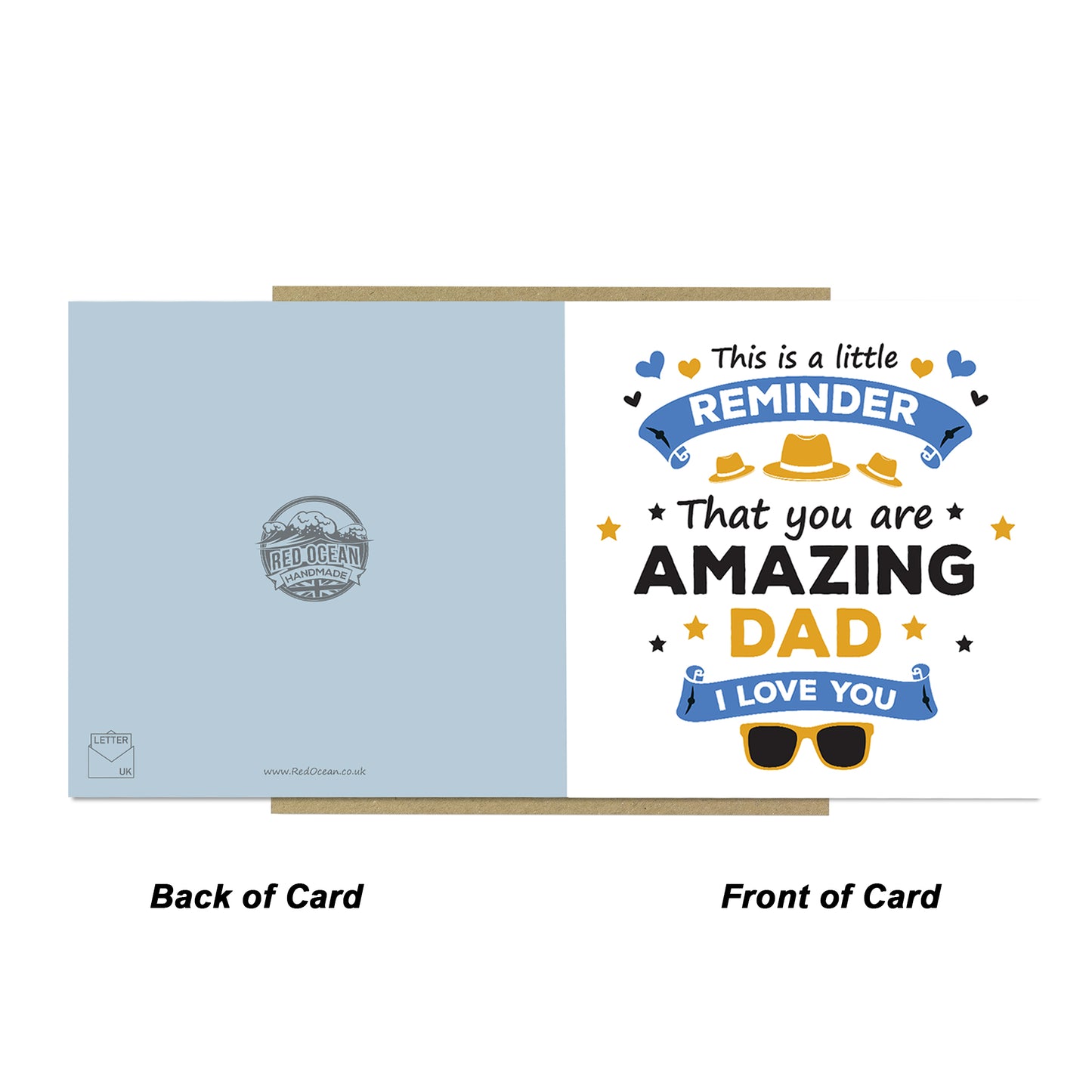 Dad Card For Fathers Day With Envelope Included Birthday Card