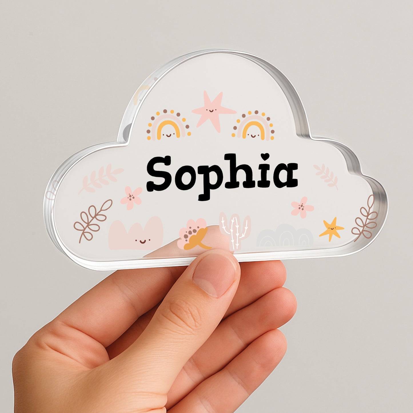 Personalised Nursery Decor Acrylic Cloud Plaque For Daughter
