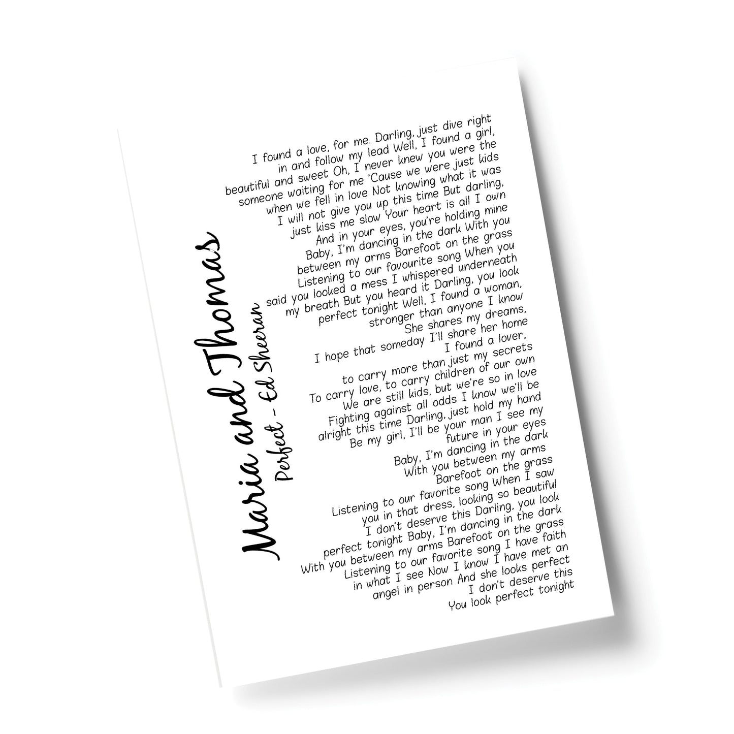 Wedding Anniversary Gifts Personalised Wedding Song Print Gift