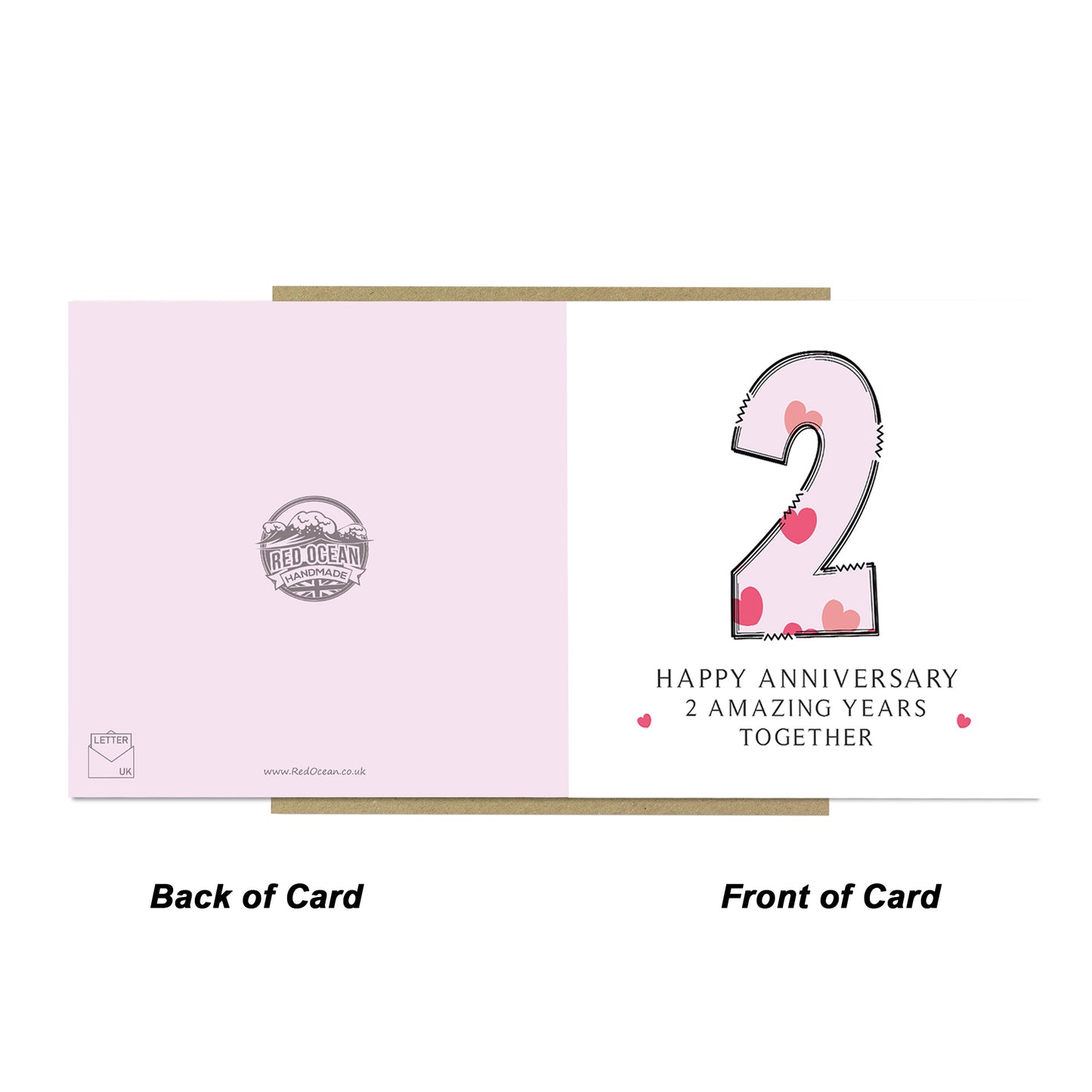2nd Wedding Anniversary Card With Envelope 2nd Anniversary Card