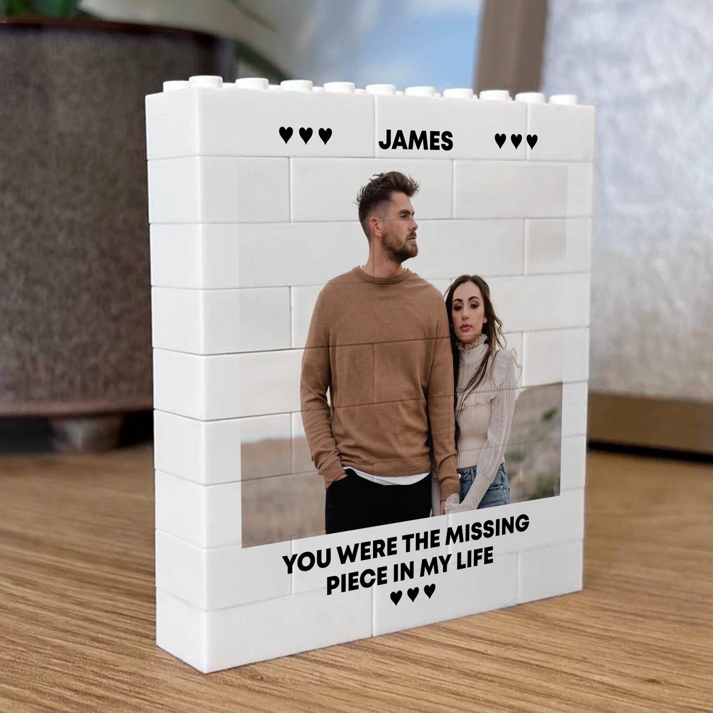 Personalised Photo Block Gift For Husband Boyfriend Missing Piec