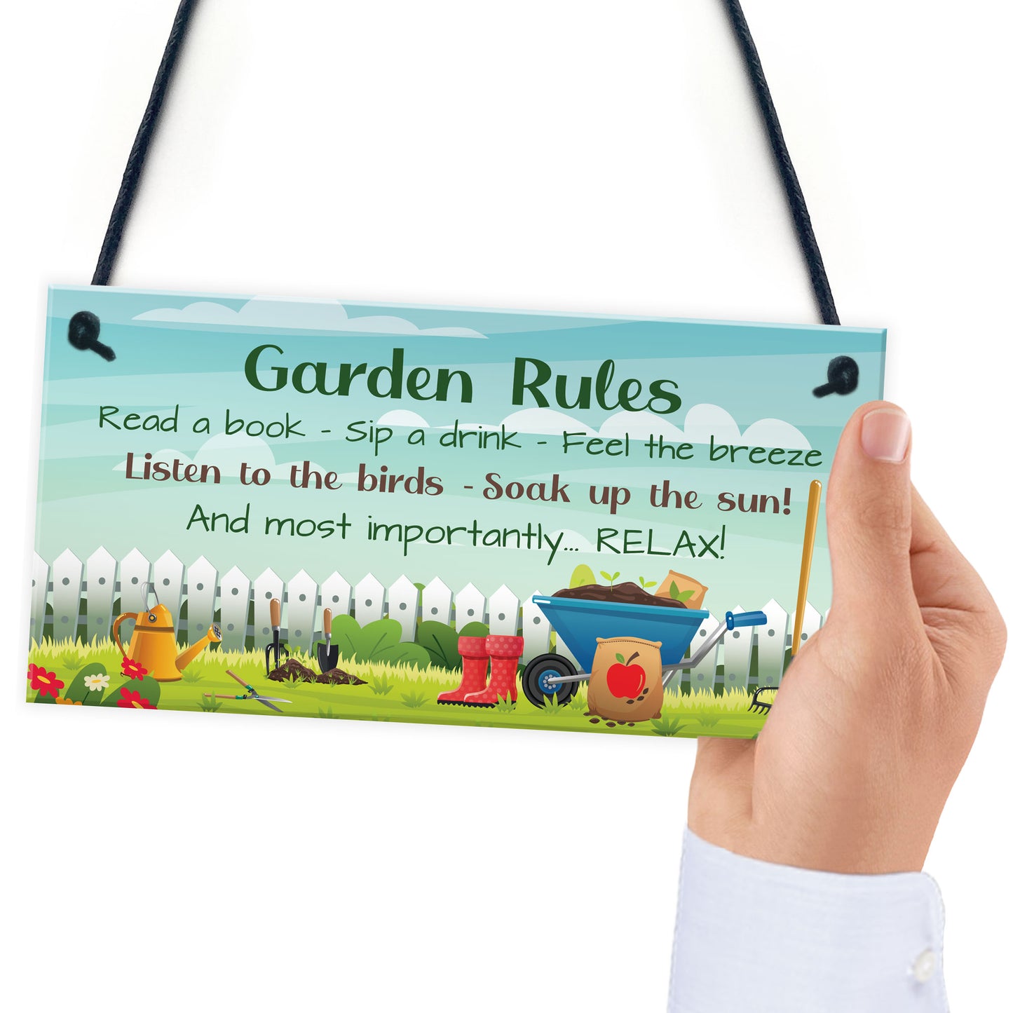 Garden Rules Sign Pretty Sign for Gardeners Shed Sign Yard Sign