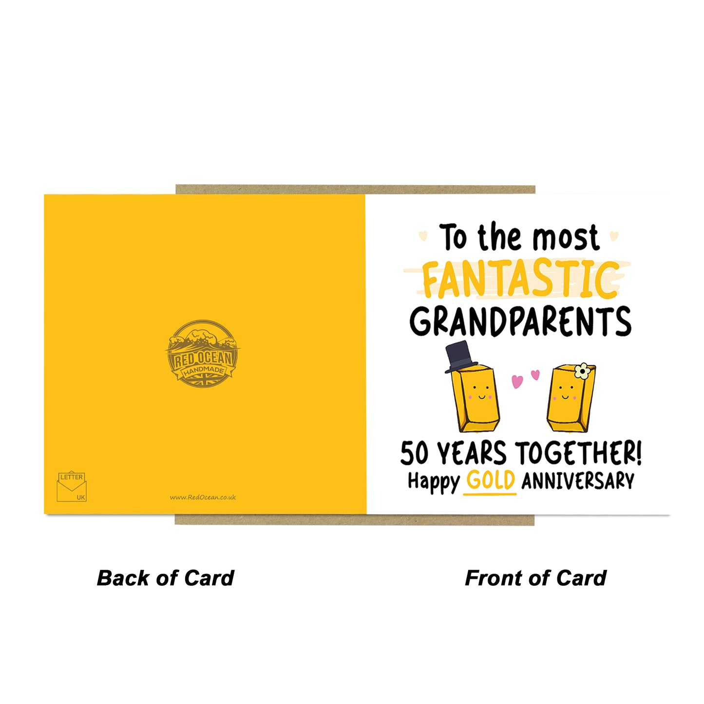 Gold Anniversary Card for Grandparents 50th Anniversary Card