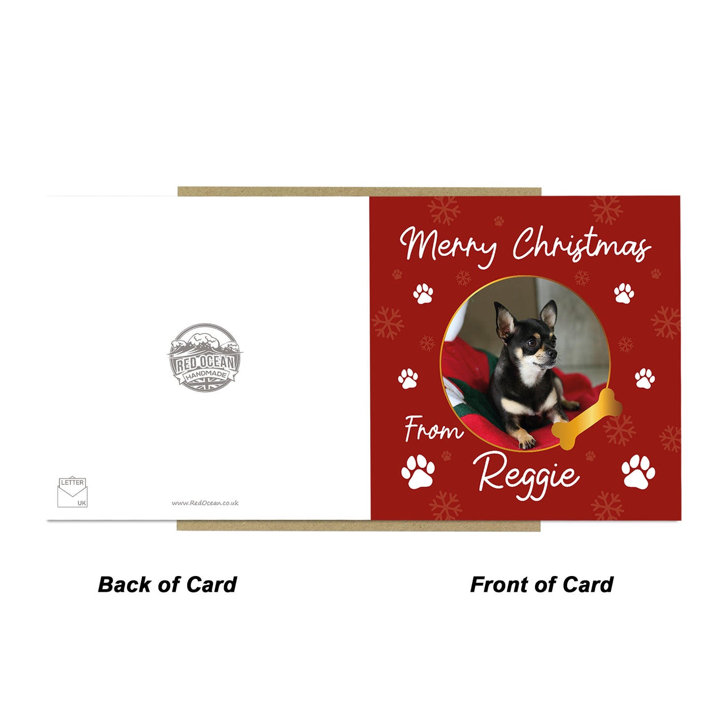 Merry Christmas Card From The Dog Personalised Photo Card