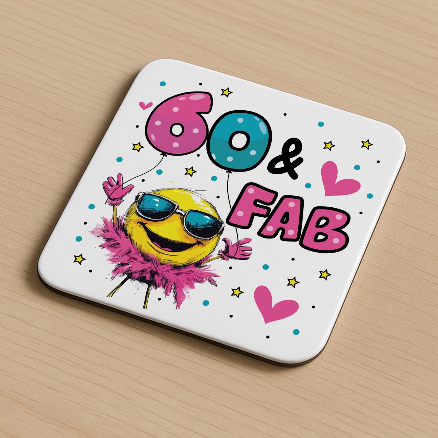 Funny 60th Birthday Gift For Women 60 AND FAB Coaster Gifts