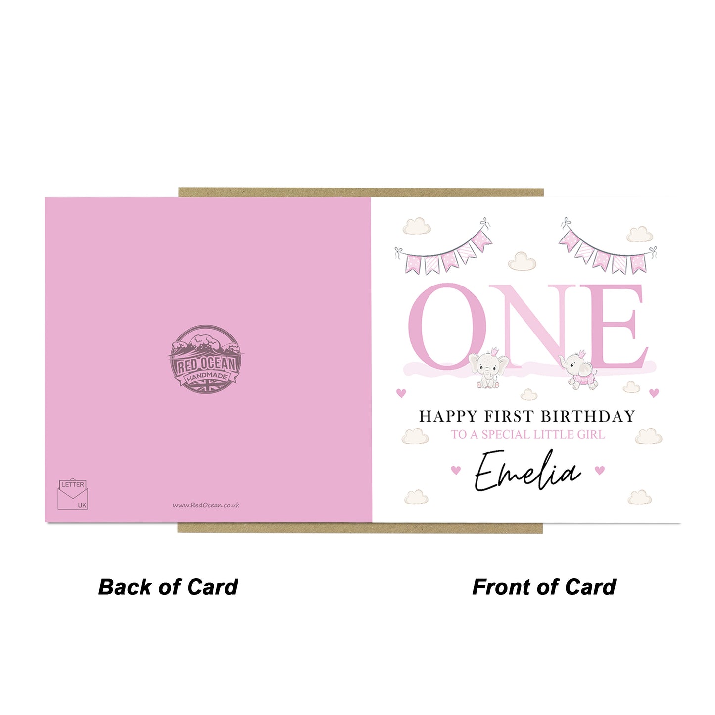 Personalised First Birthday Card For Special Little Girl