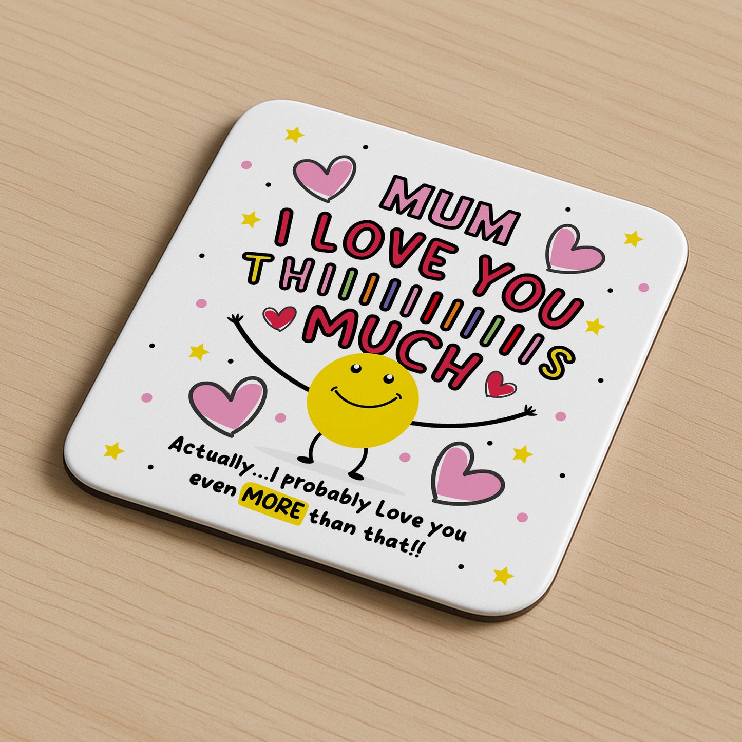 Mum Coaster I Love You This Much Mum Gift For Birthday Christmas