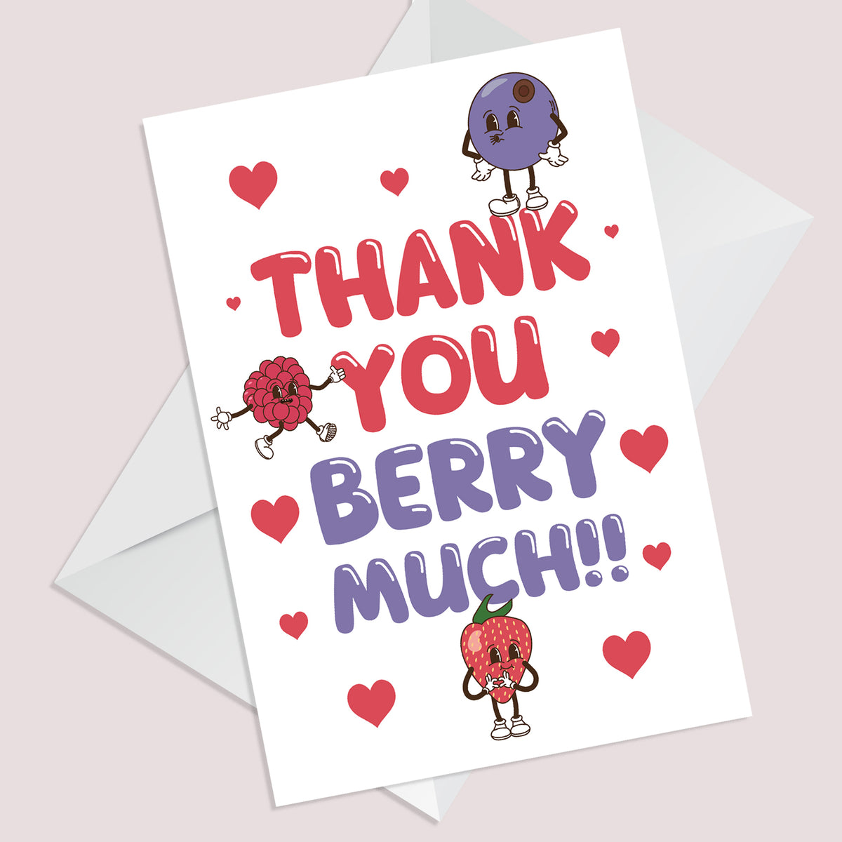 THANK YOU BERRY MUCH Card For Him Her Men Women Thank You Cards