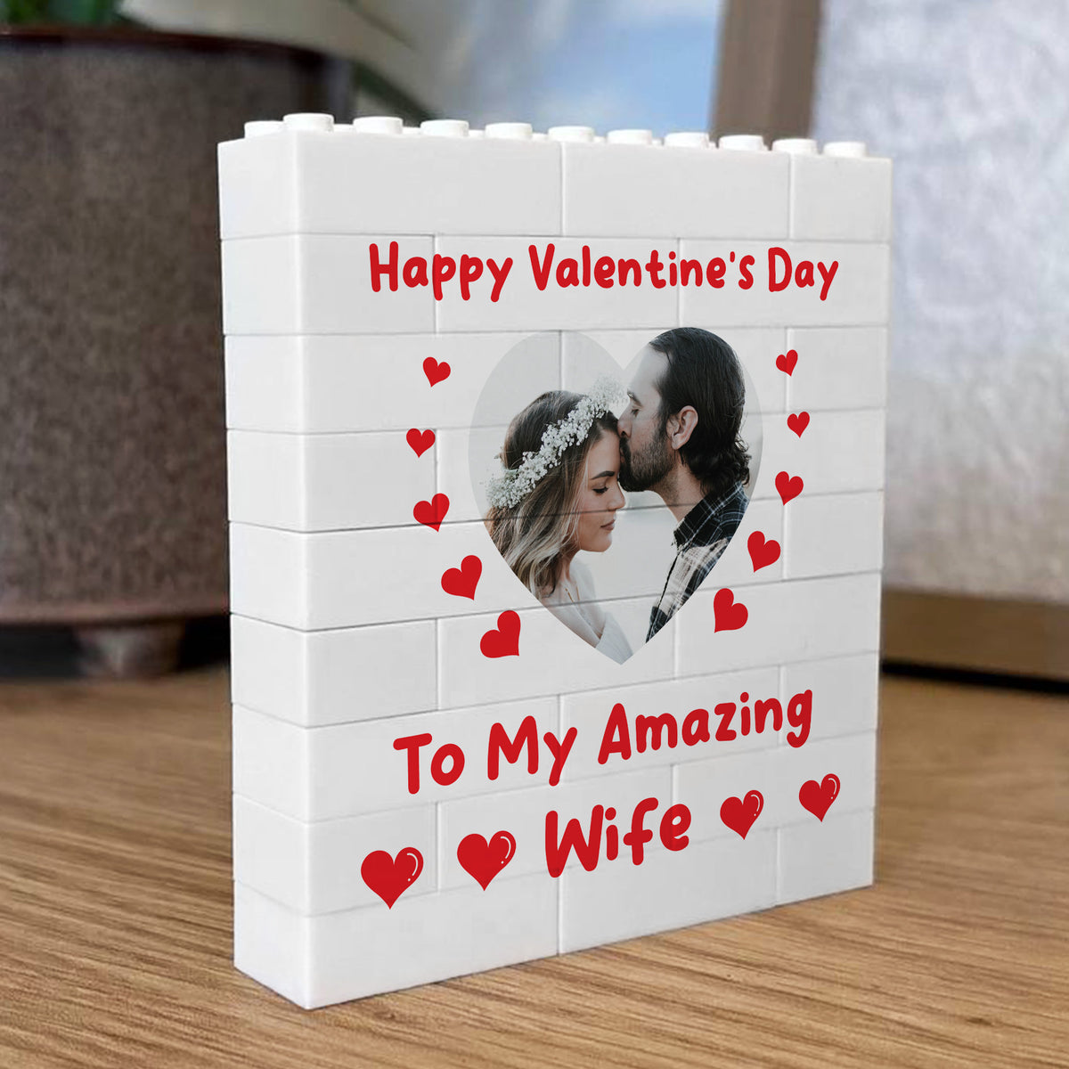 Personalised Valentines Day Gift For Wife Brick Photo Block