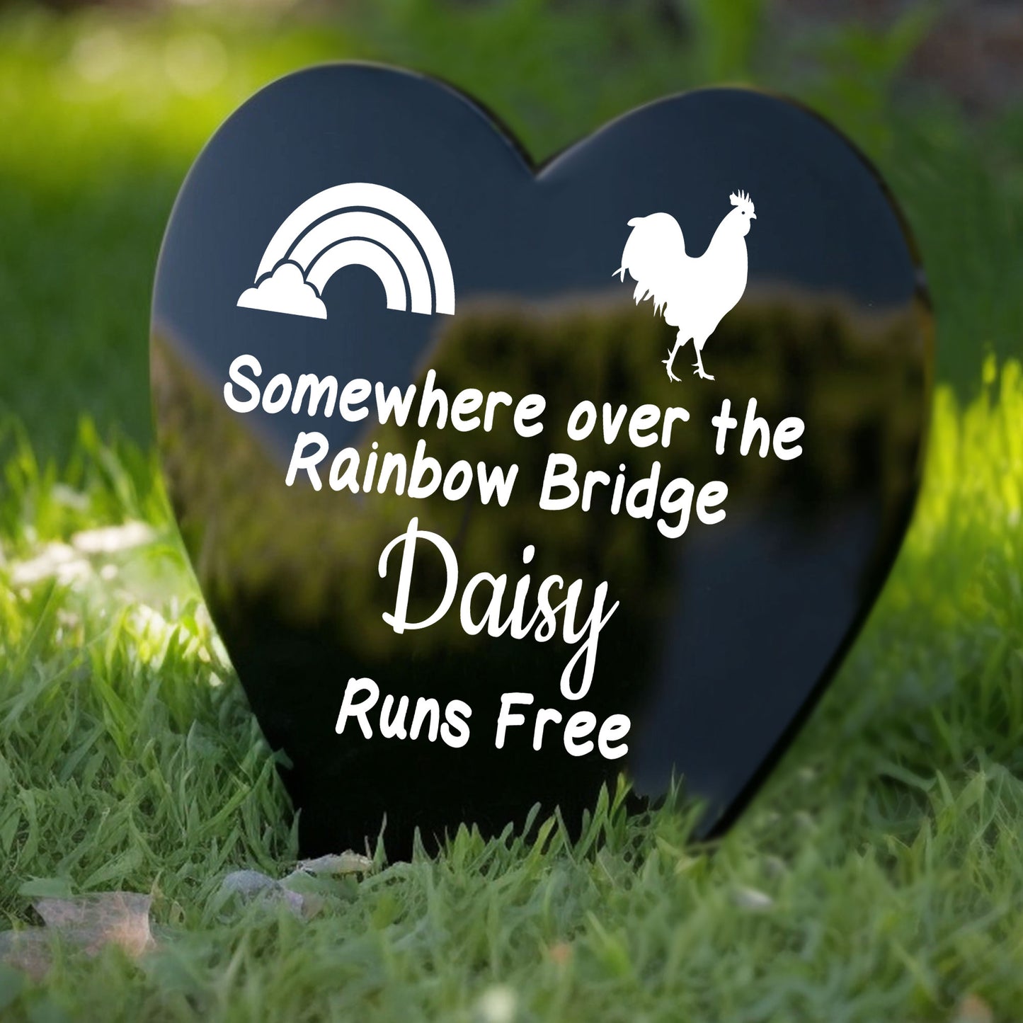 Personalised Chicken Memorial Plaque Grave Stake Custom Name