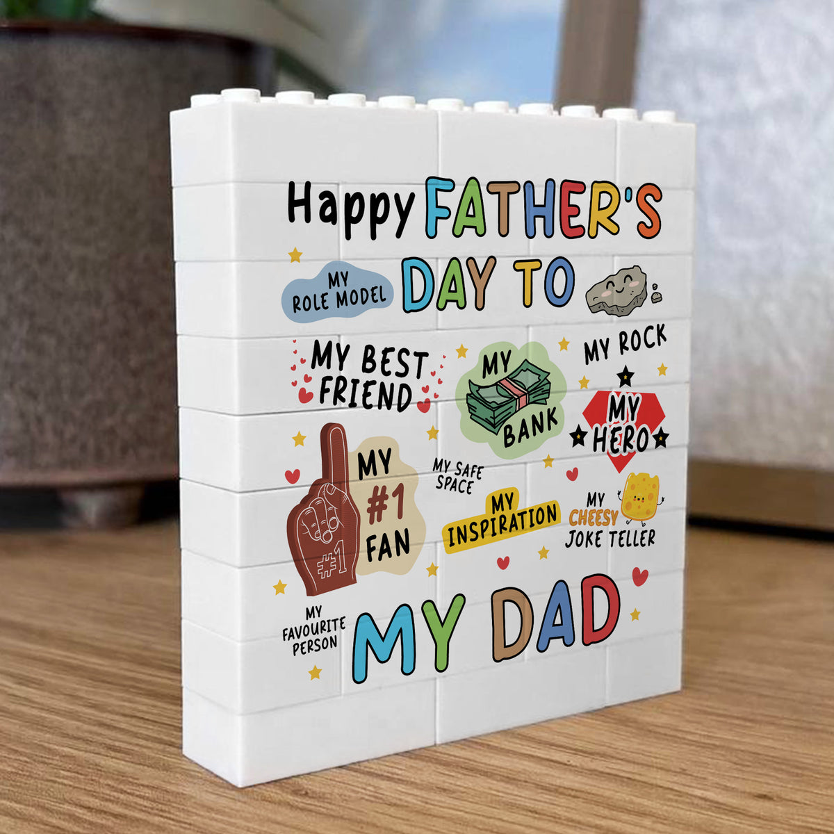 Gift For Dad For Fathers Day Dad Building Block Dad Plaque Gift