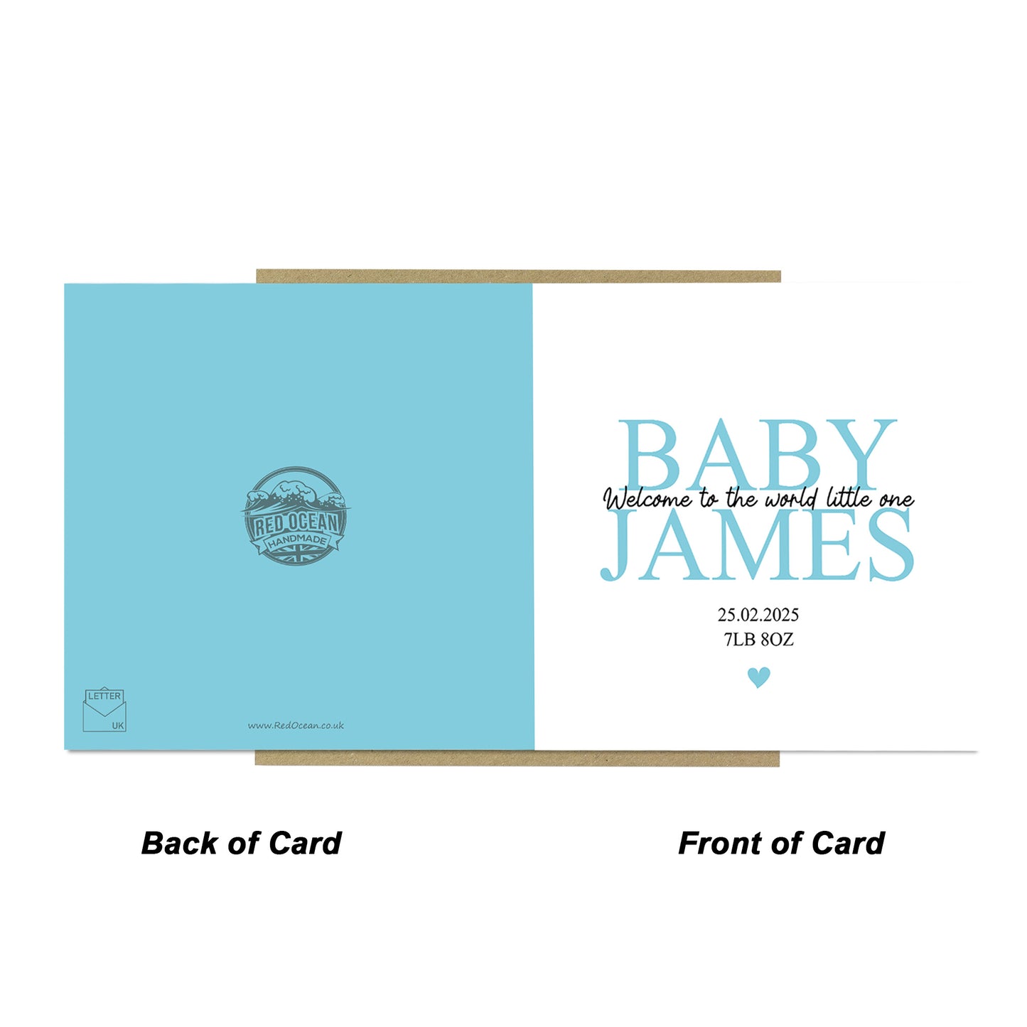 Welcome To The World Baby Boy Card Personalised Newborn Baby Boy