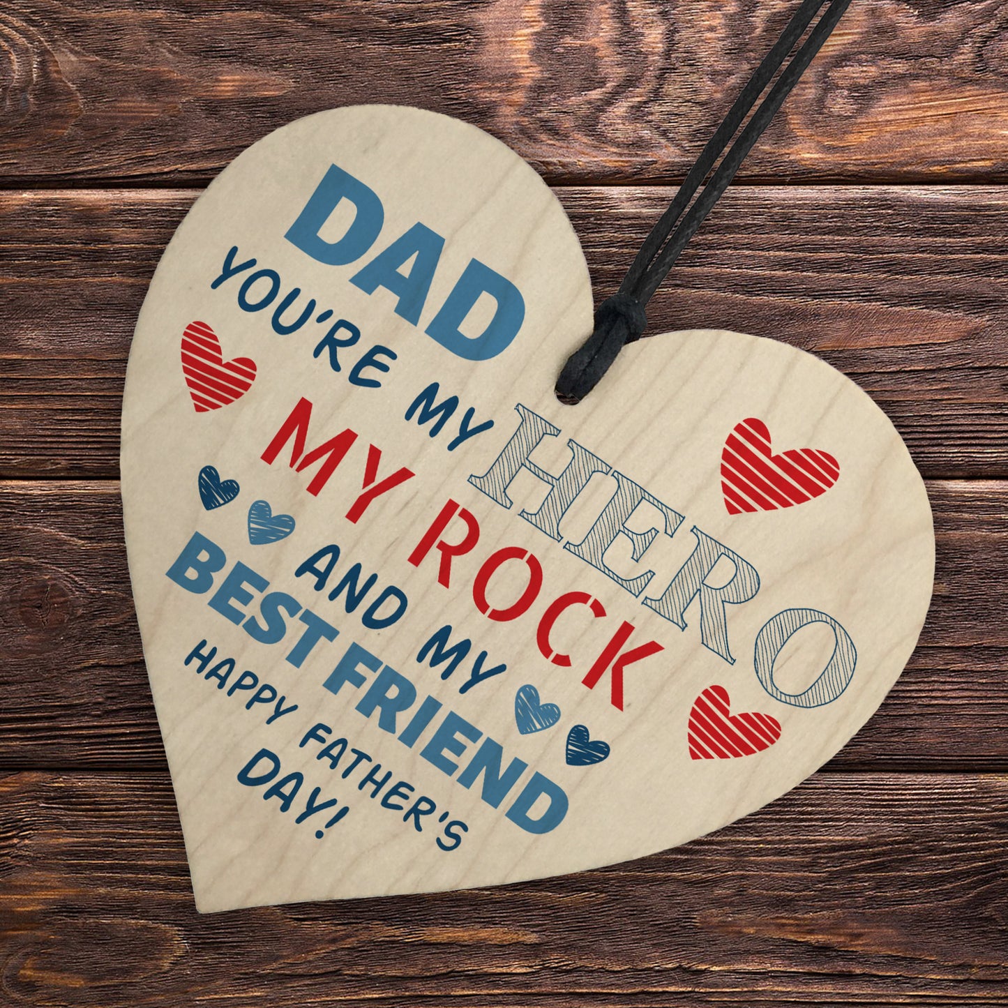 Father's Day Dad Gift Wooden Heart Dad Gifts From Daughter Son