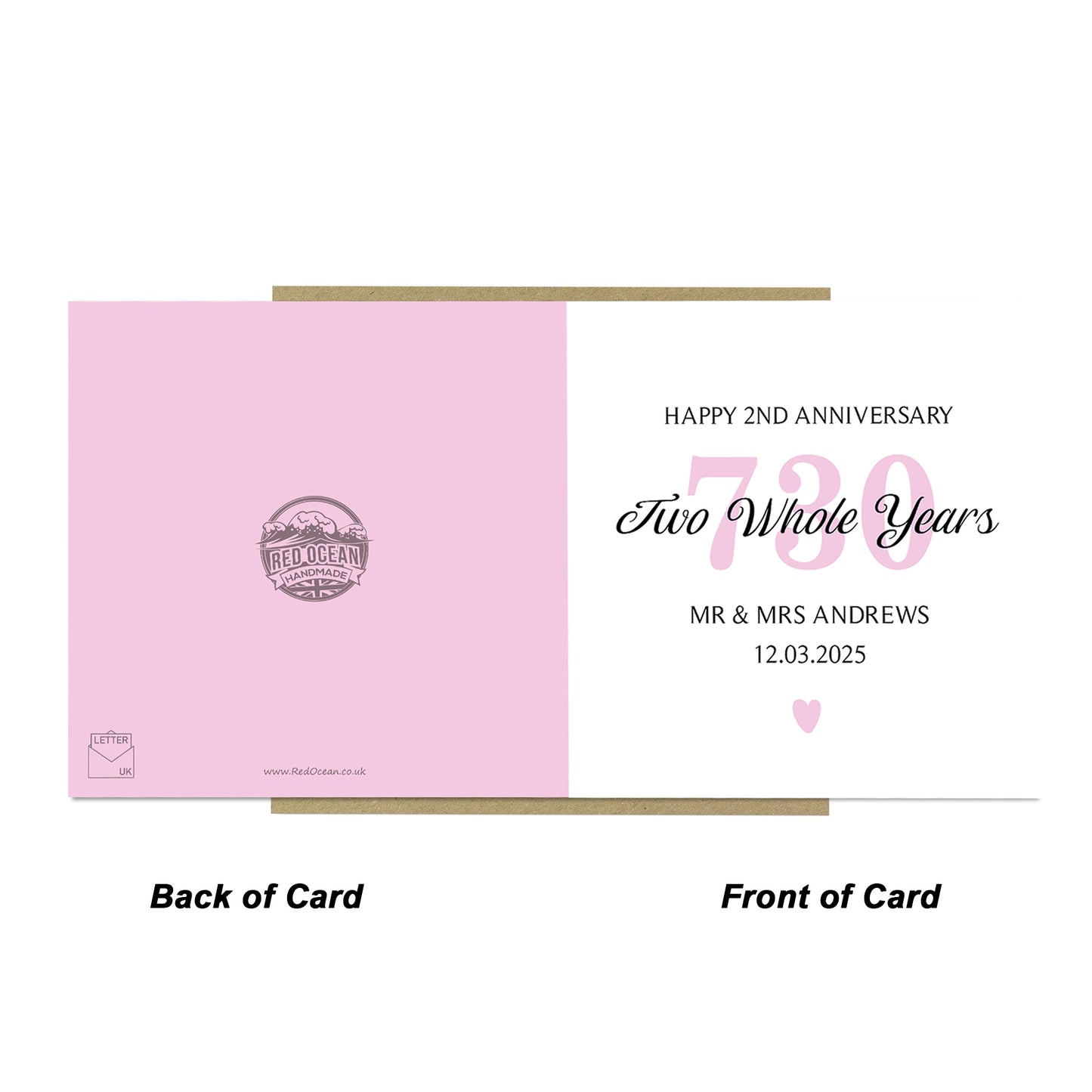 Personalised 2nd Wedding Anniversary Card For Husband Wife