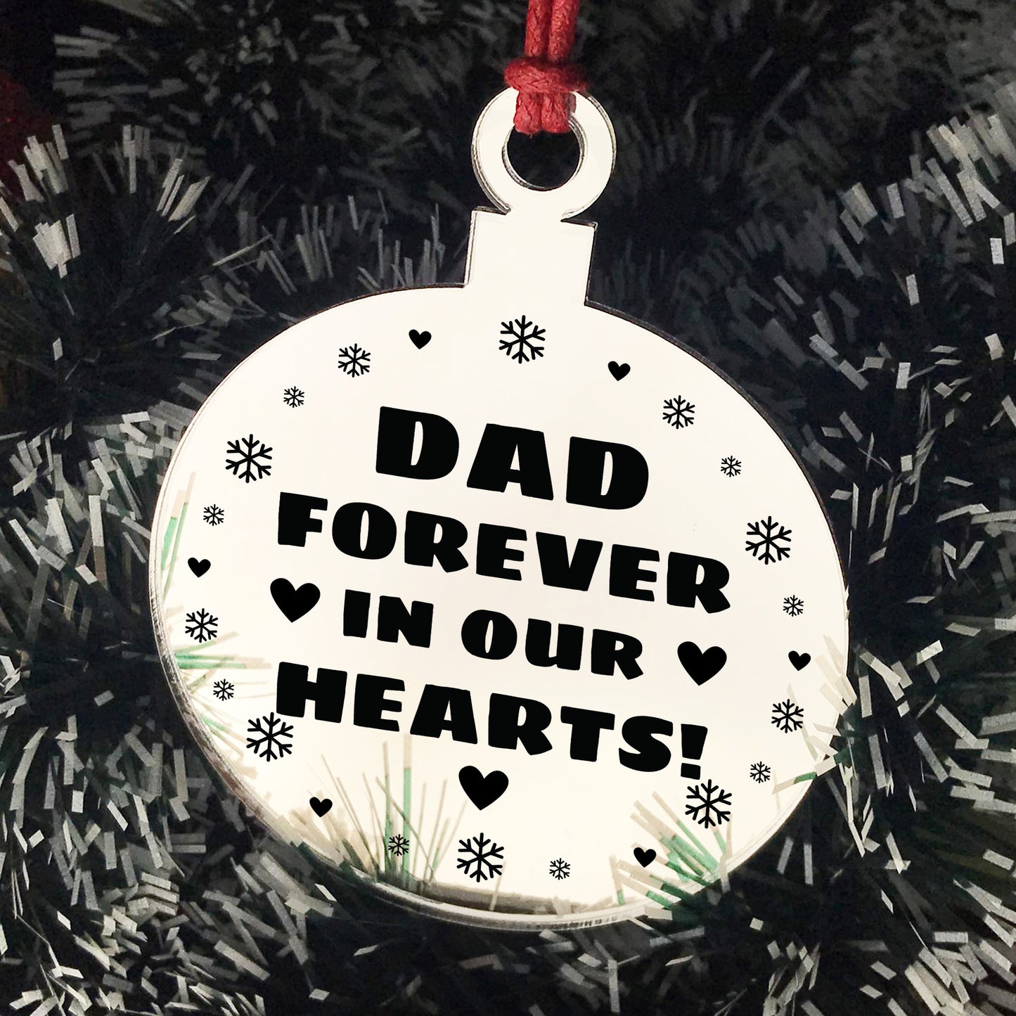 Dad Memorial Hanging Engraved Plaque Bauble Gift Graveside Decor