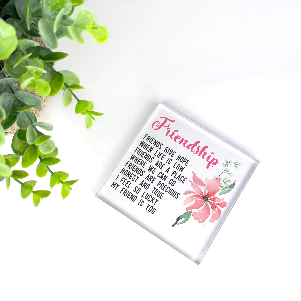 Gift For Best Friend Friendship Plaque Clear Block Best Friend
