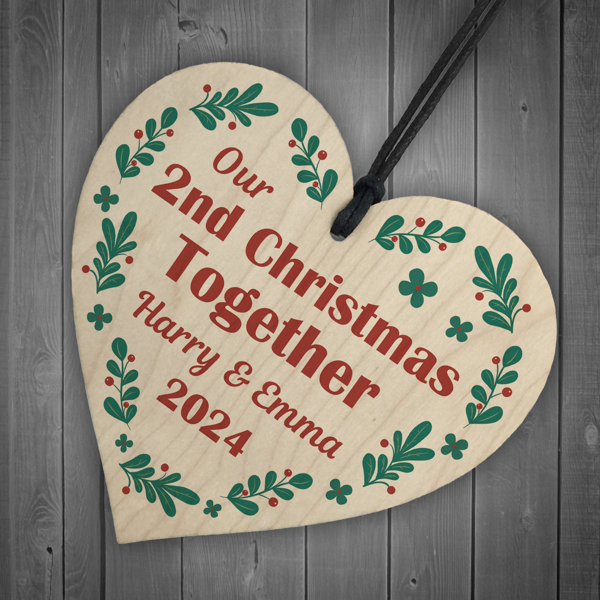 Our 2nd Christmas Together Bauble Personalised Couple Decoration