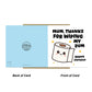Funny Birthday Card For Mum Thanks For Wiping My Bum Card Joke
