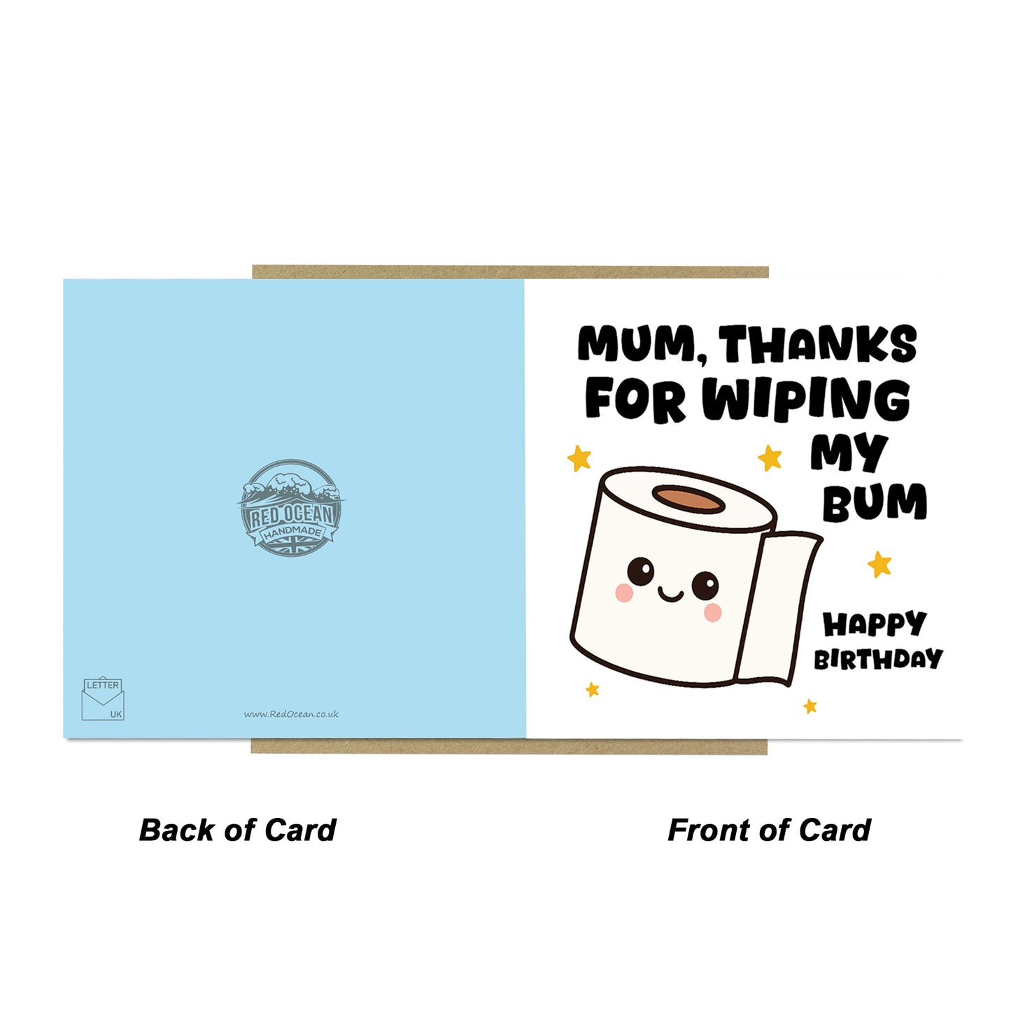 Funny Birthday Card For Mum Thanks For Wiping My Bum Card Joke