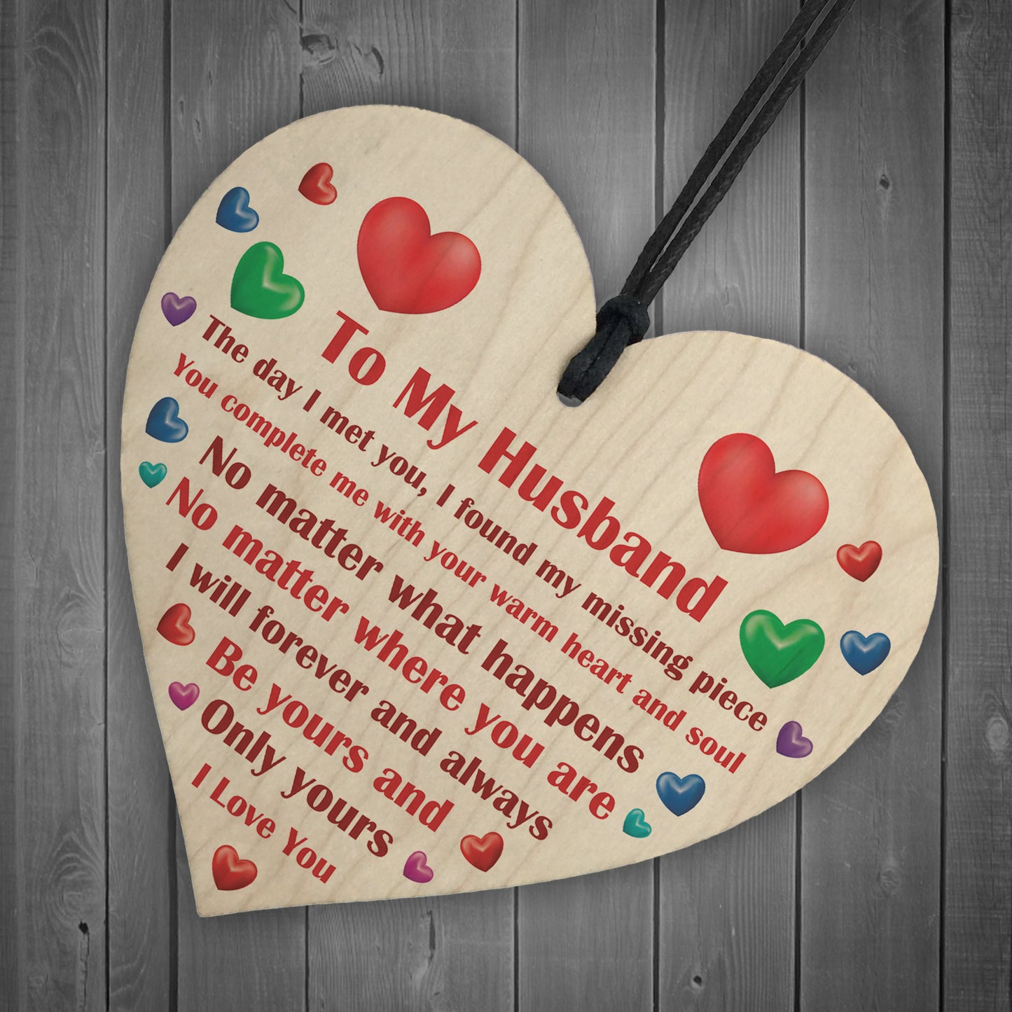 Gifts for Husband Wood Heart Romantic Gifts for Him Husband