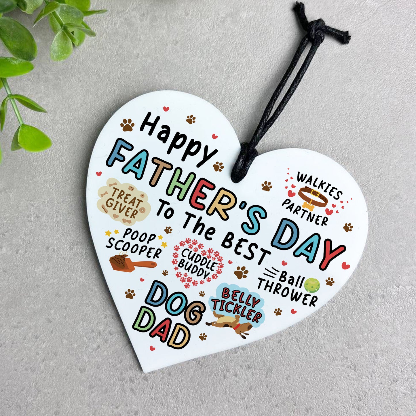 Fathers Day Gift From Dog Funny Gift For Dad Hanging Heart