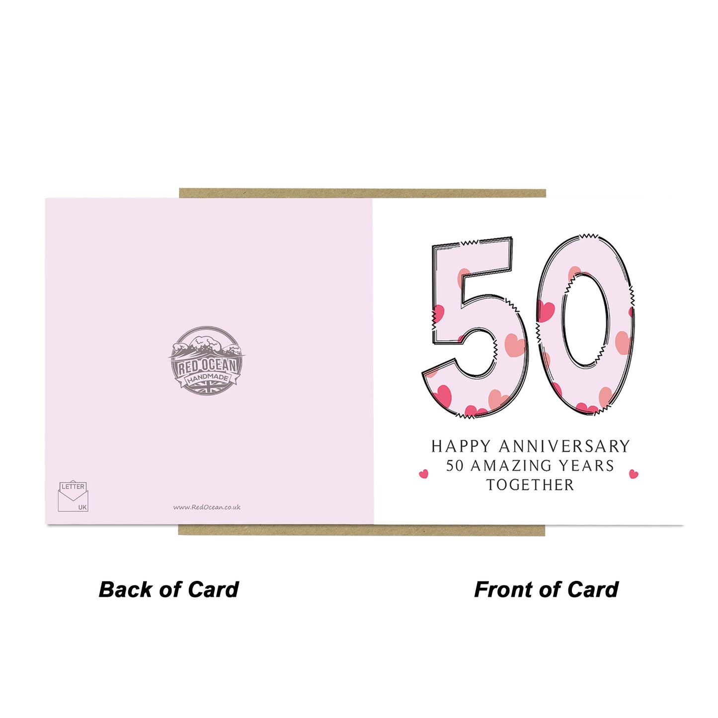 50th Wedding Anniversary Card With Envelope Card For Him Her