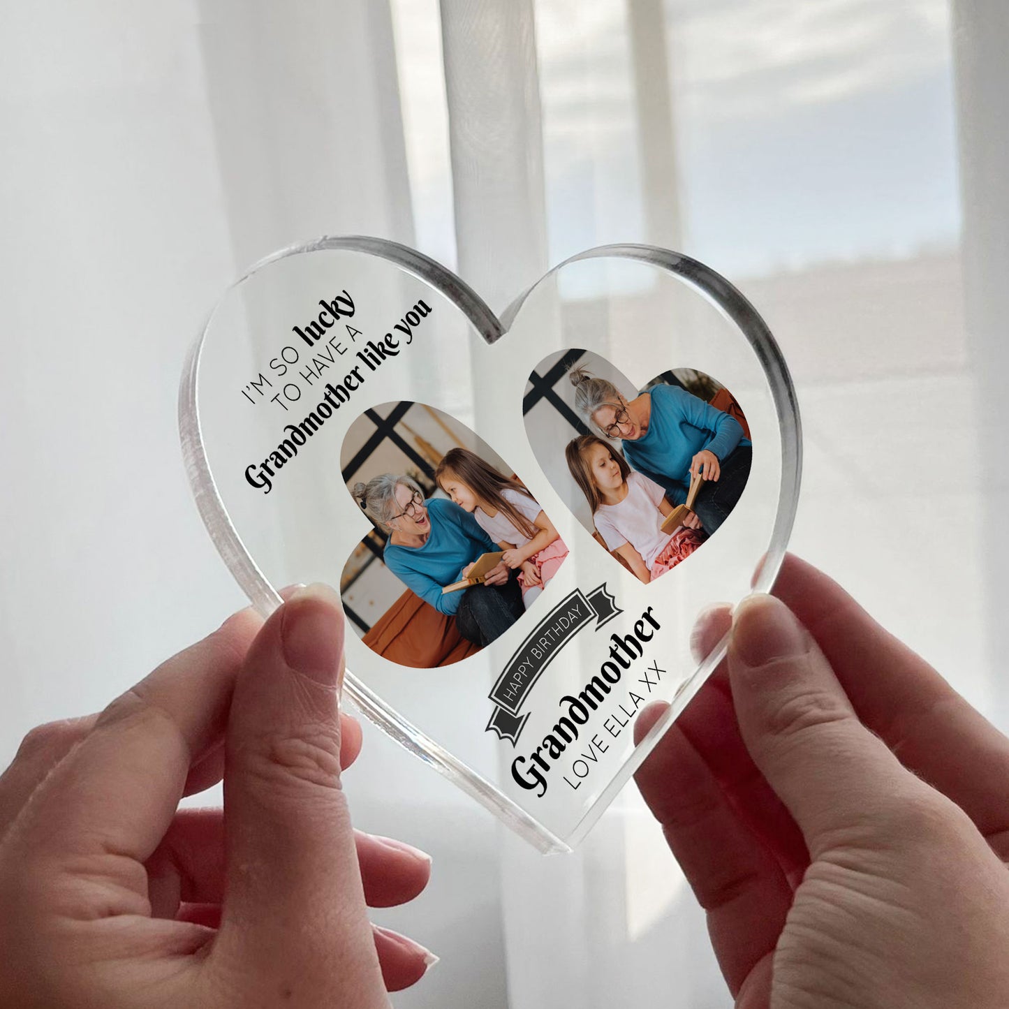 Grandma Gifts from Grandchildren, Acrylic Heart Plaque Grandma