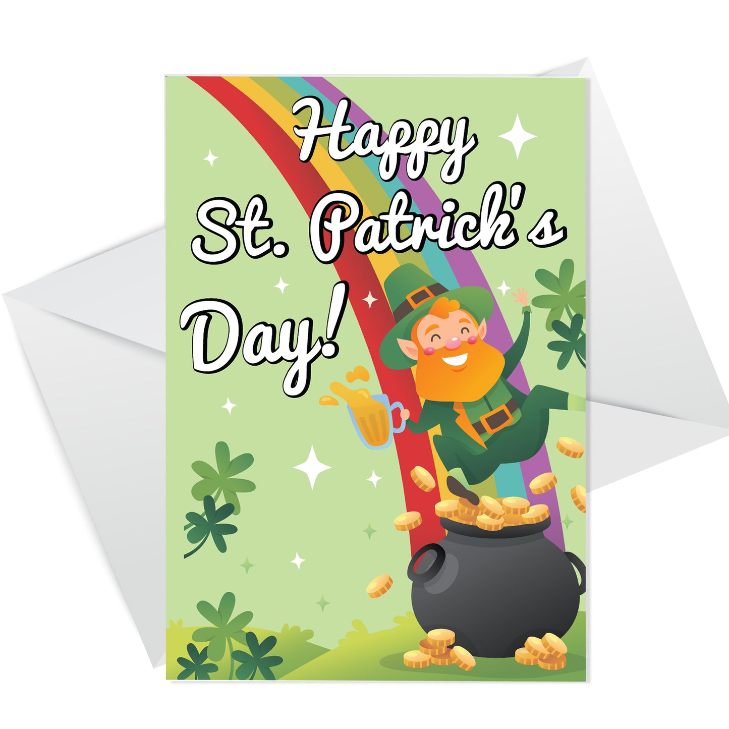 Pack of 6 St. Patrick's Day Greeting Cards and White Envelopes