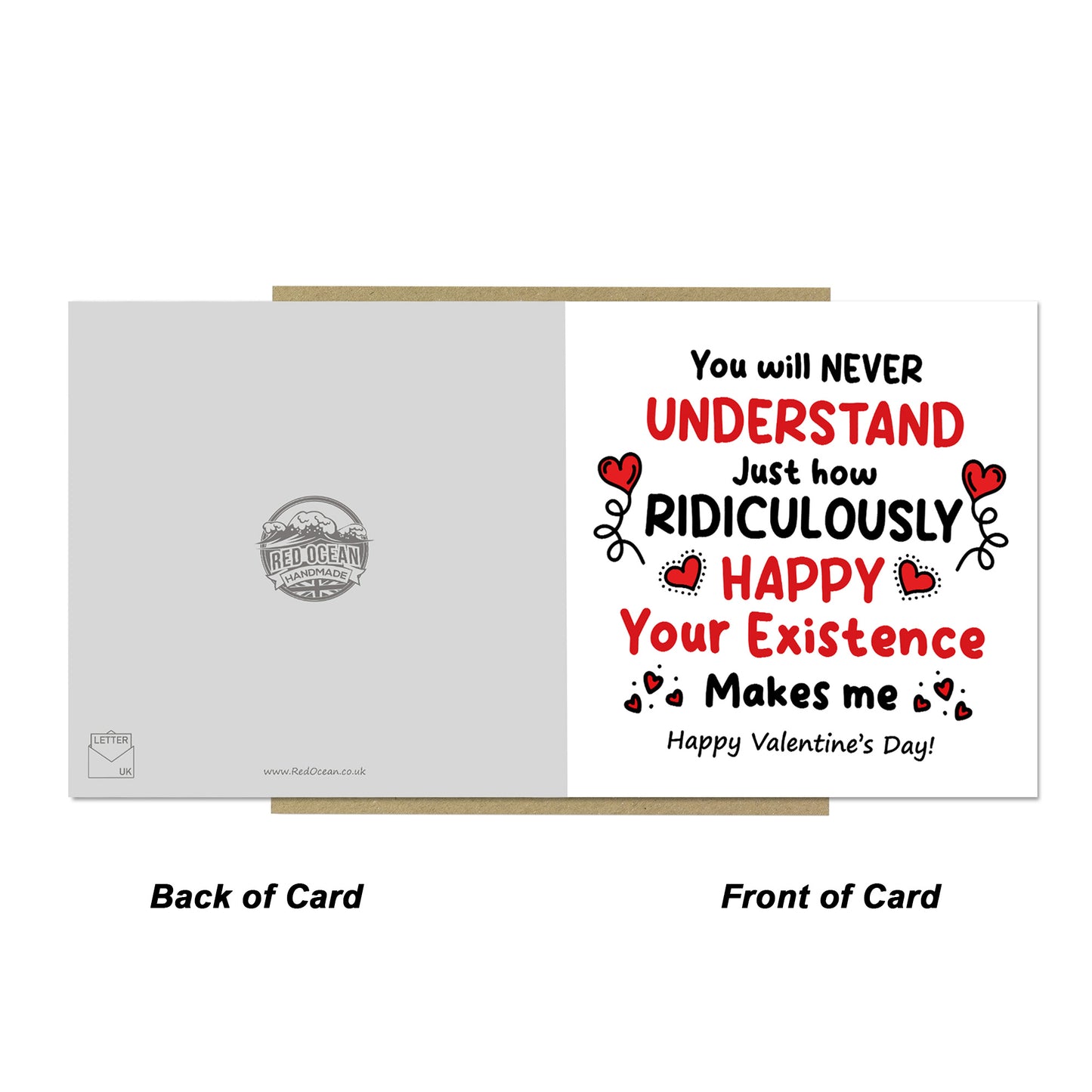 Romantic Valentines Card Your Existence Makes Me Happy