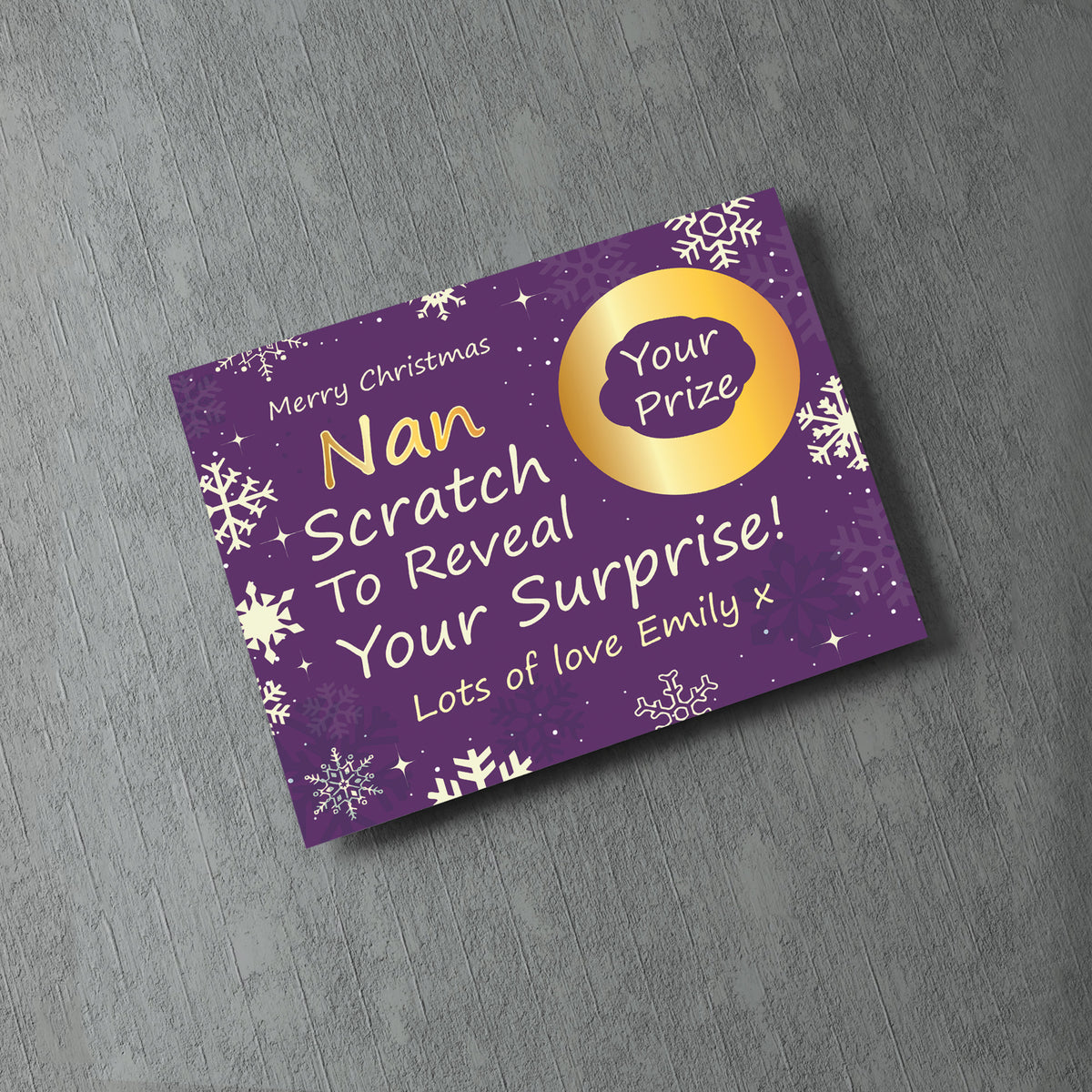 Personalised Nan Christmas Scratch Reveal Card Surprise Gifts