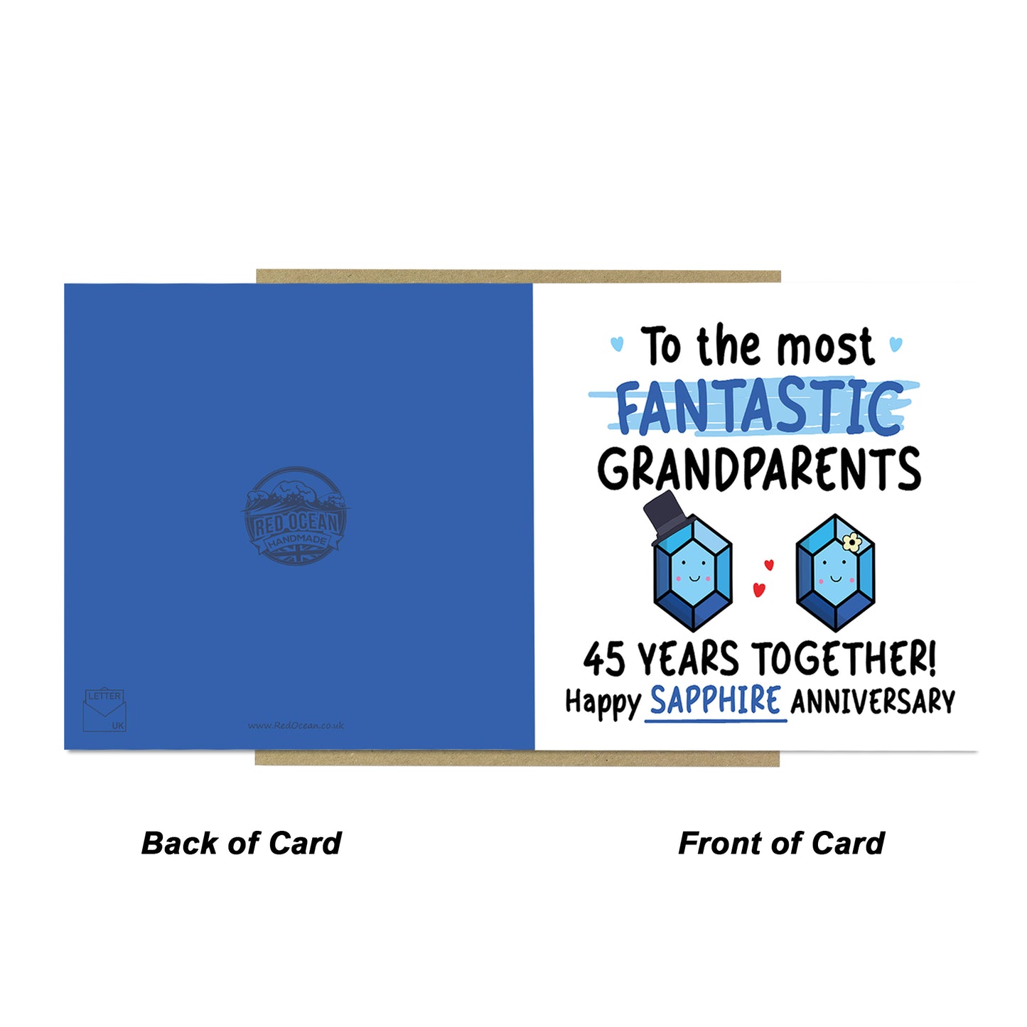 Sapphire Anniversary Card for Grandparents 45th Anniversary Card