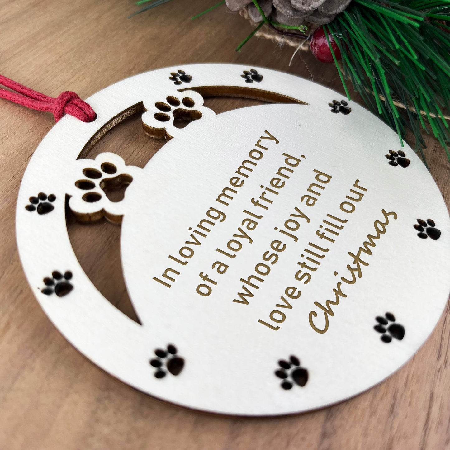 Pet Memorial In Loving Memory Christmas Tree Bauble Decorations