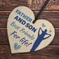 Father and Son Wooden Heart Gifts Father's Day Birthday Gifts