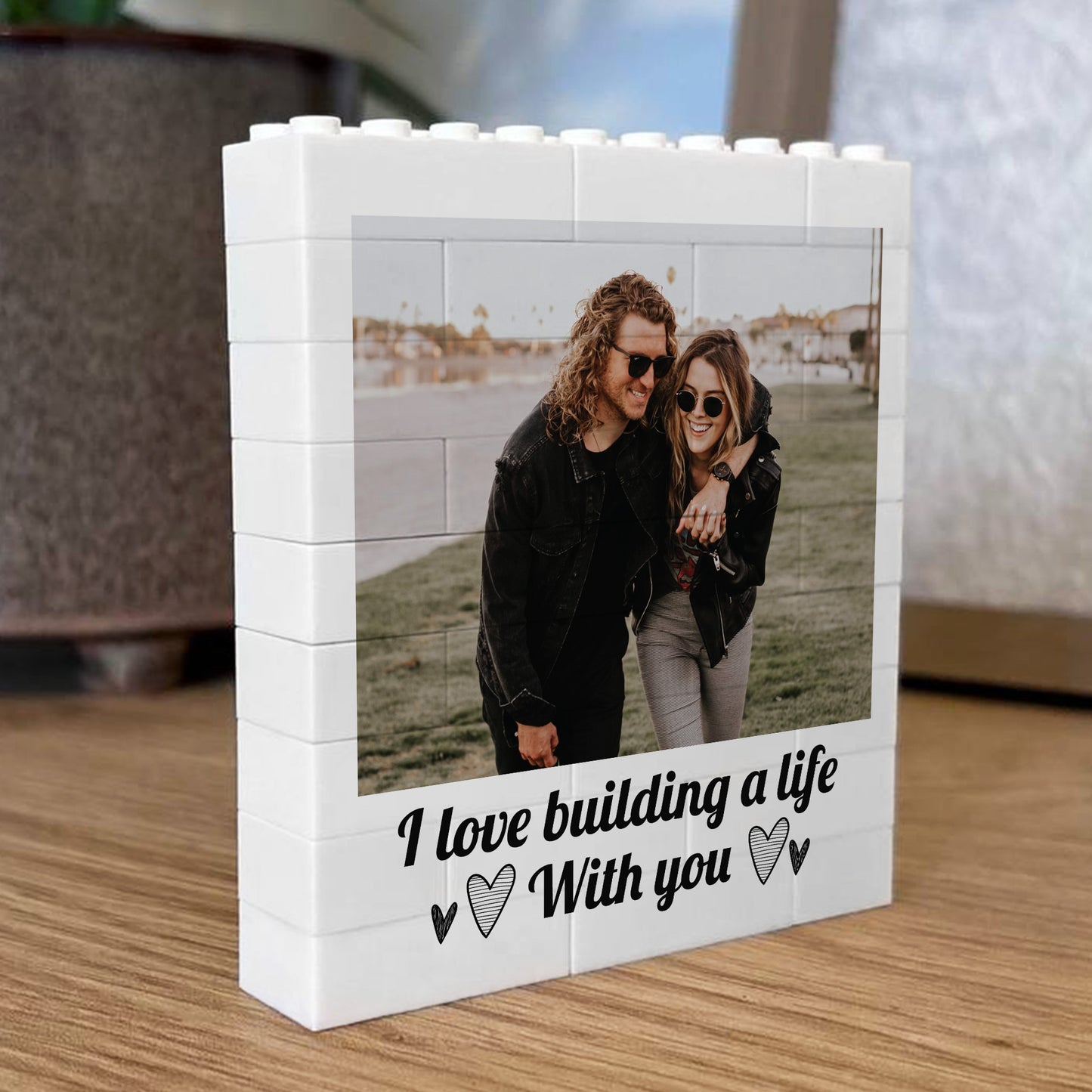 Personalised Photo Bricks Couple Plaque Gift For Anniversary