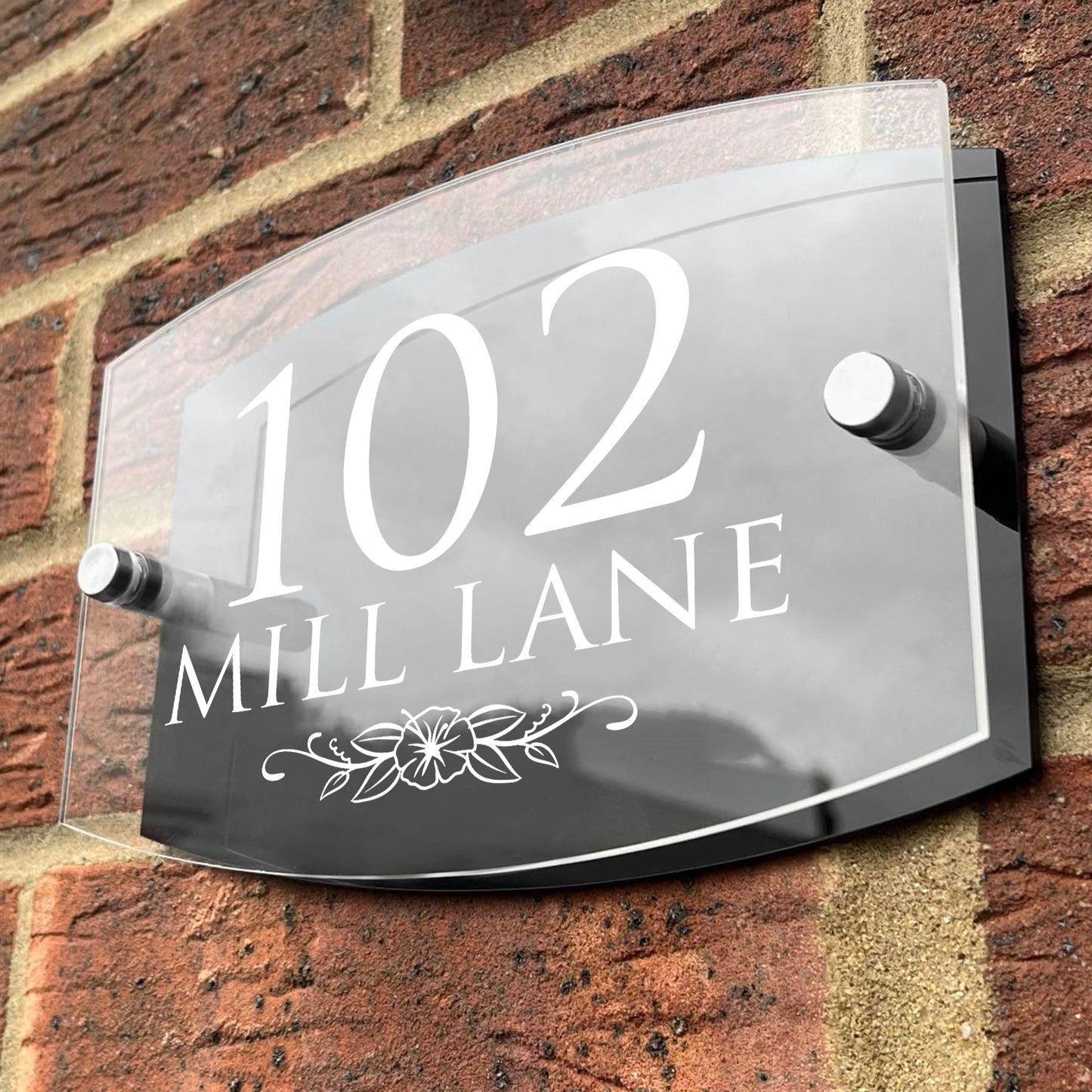 Contemporary House Number Sign Plaque 200x130mm Acrylic Sign
