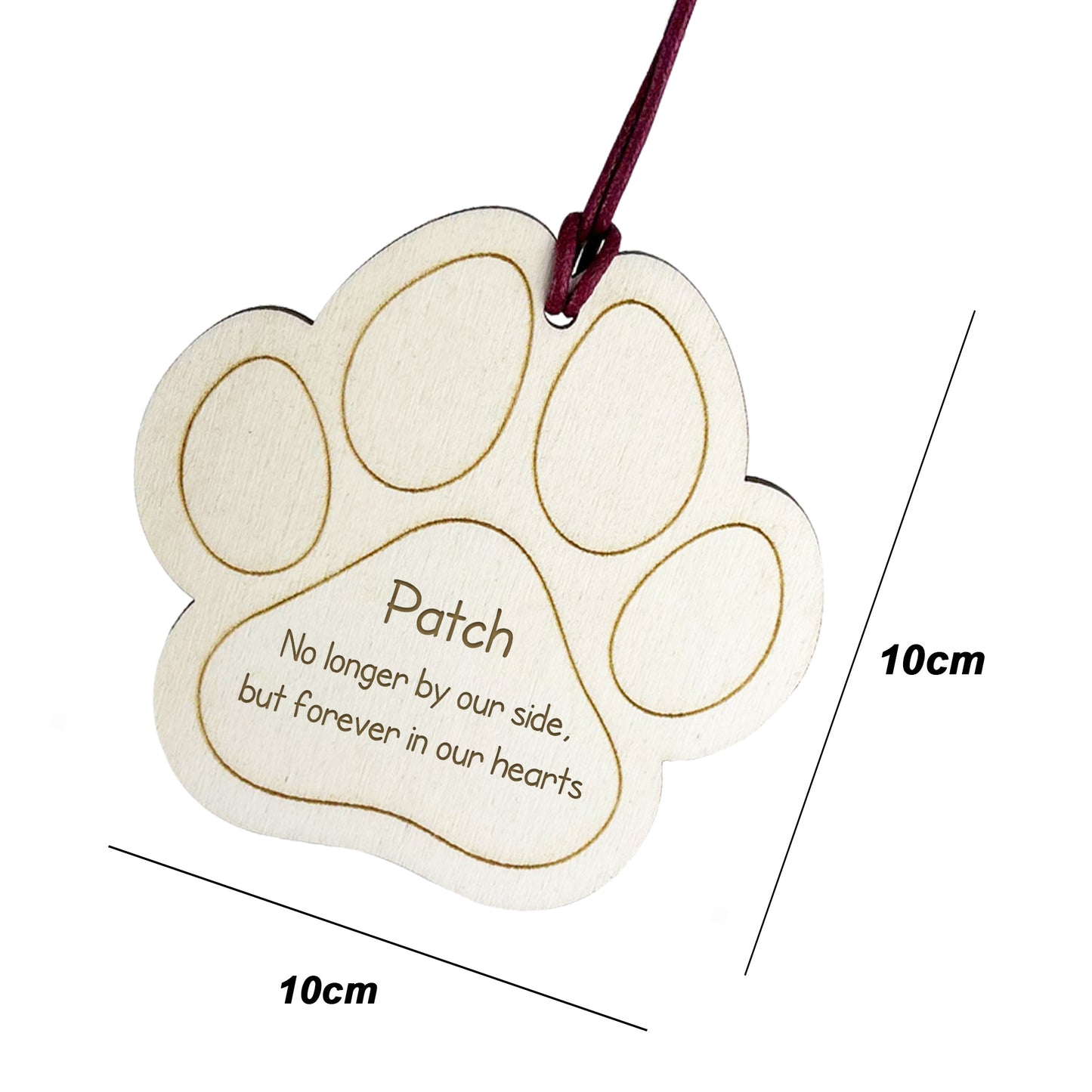 Personalised Dog Cat Pet Memorial Bauble Engaved Wooden Bauble