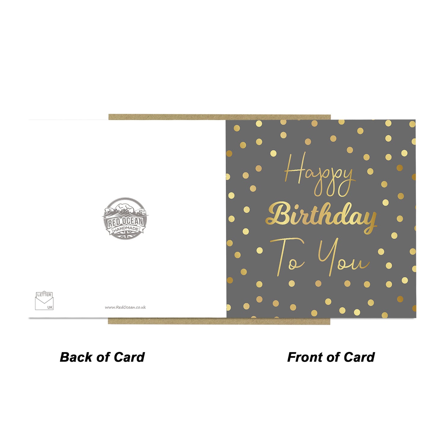 Birthday Card With Envelope Polka Dot Happy Birthday To You Card
