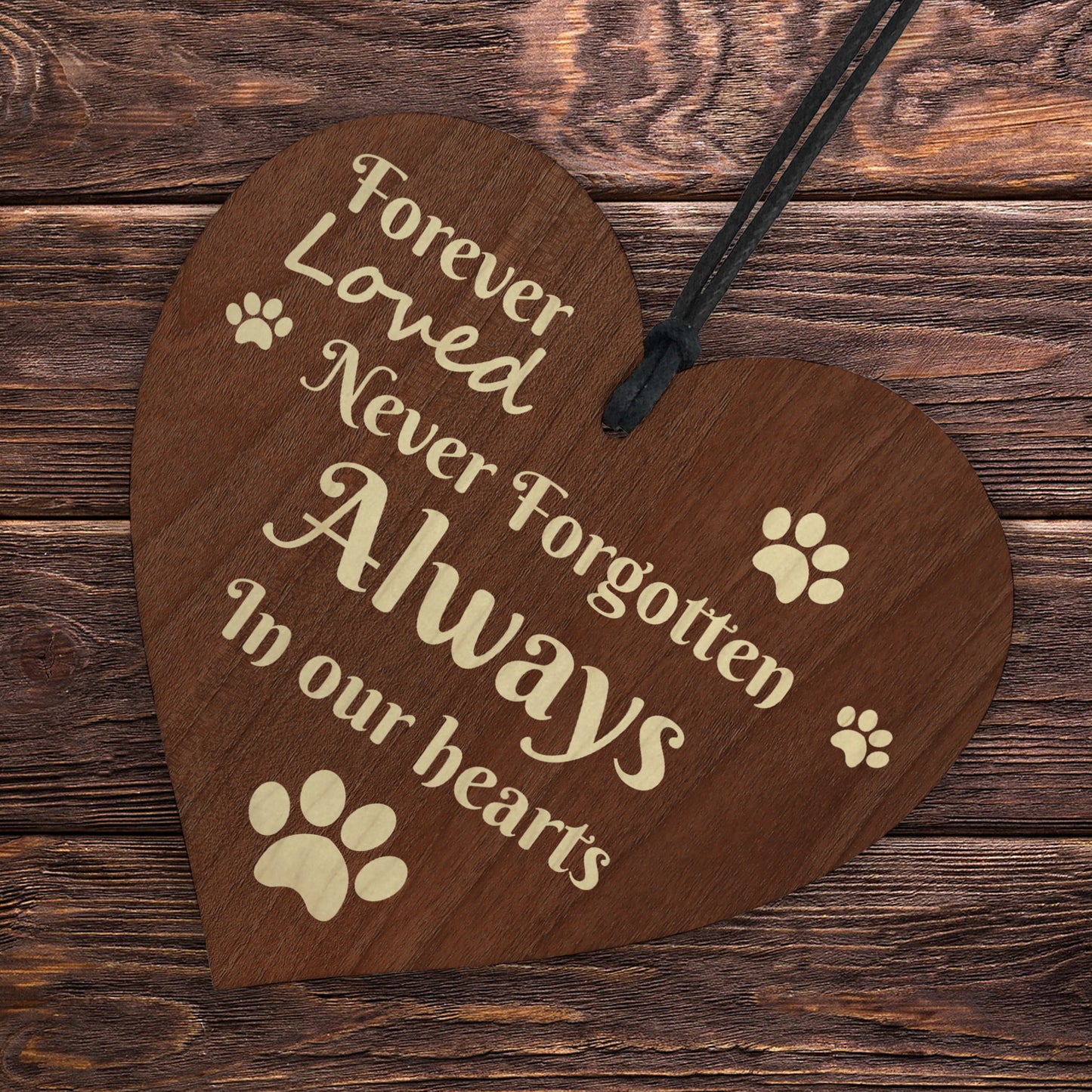 In Memory Gift For Dog Puppy Cat Kitten Wood Heart Decoration