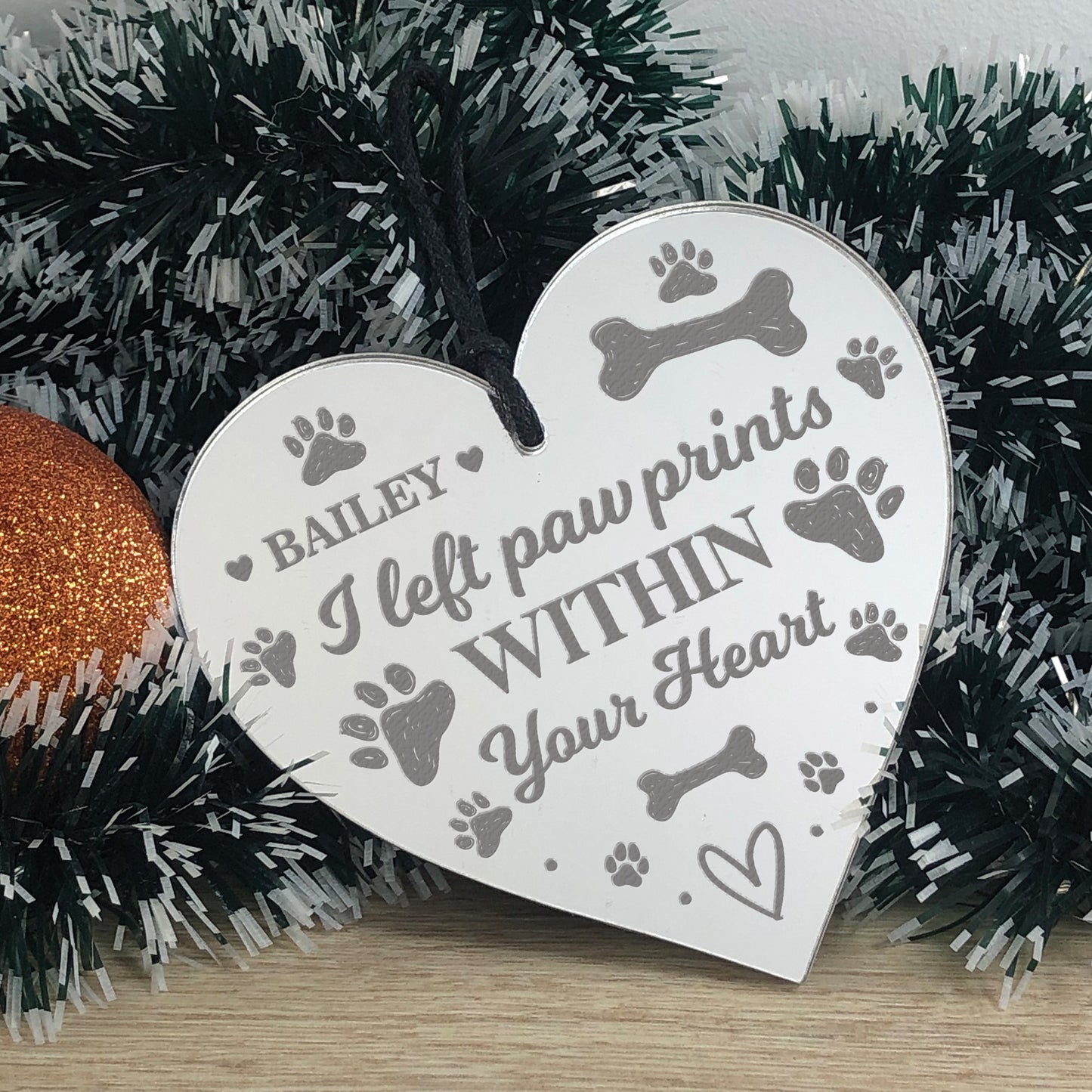 Memorial Tree Decoration For Dog Cat Pet Personalised Heart