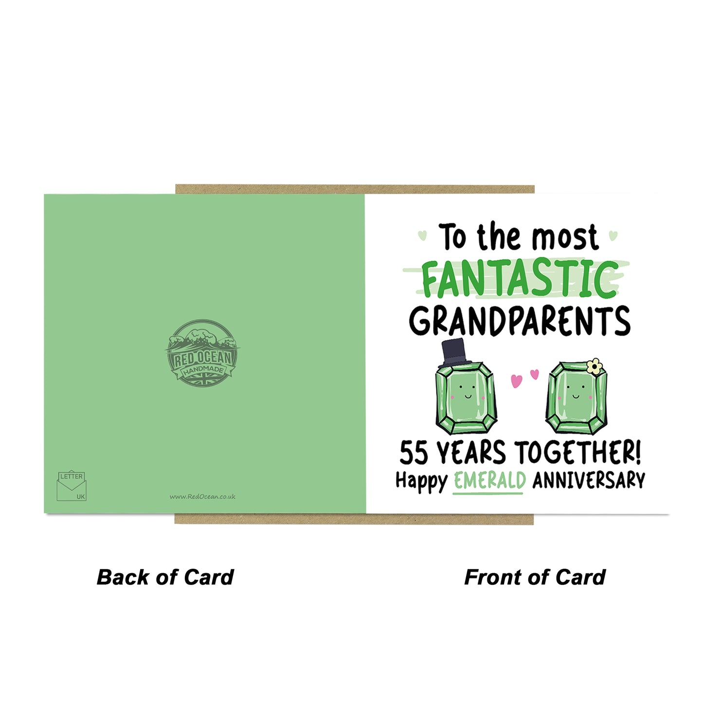 Emerald Anniversary Card for Grandparents 55th Anniversary Card