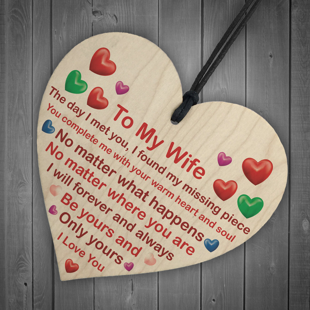 Gifts for Wife Wood Heart Romantic Gifts for Her Wife Gifts
