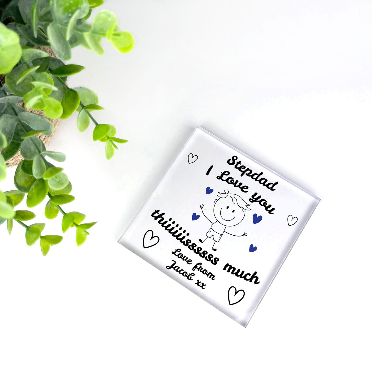 Gift For Stepdad I Love You This Much From Son Personalised Sign